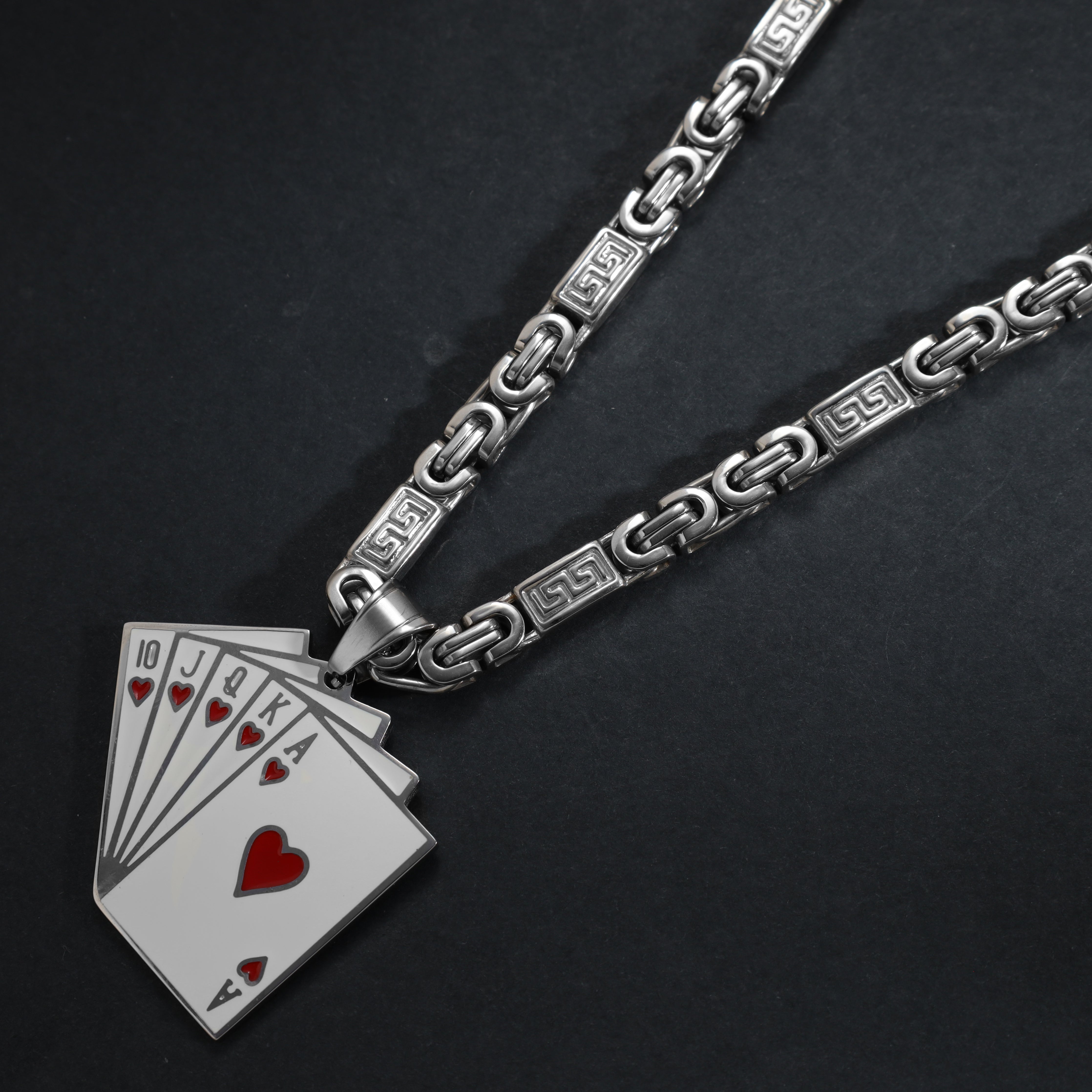 Poker Karten Kartenspiel Royal Flash aus Edelstahl - Taipan Schmuck