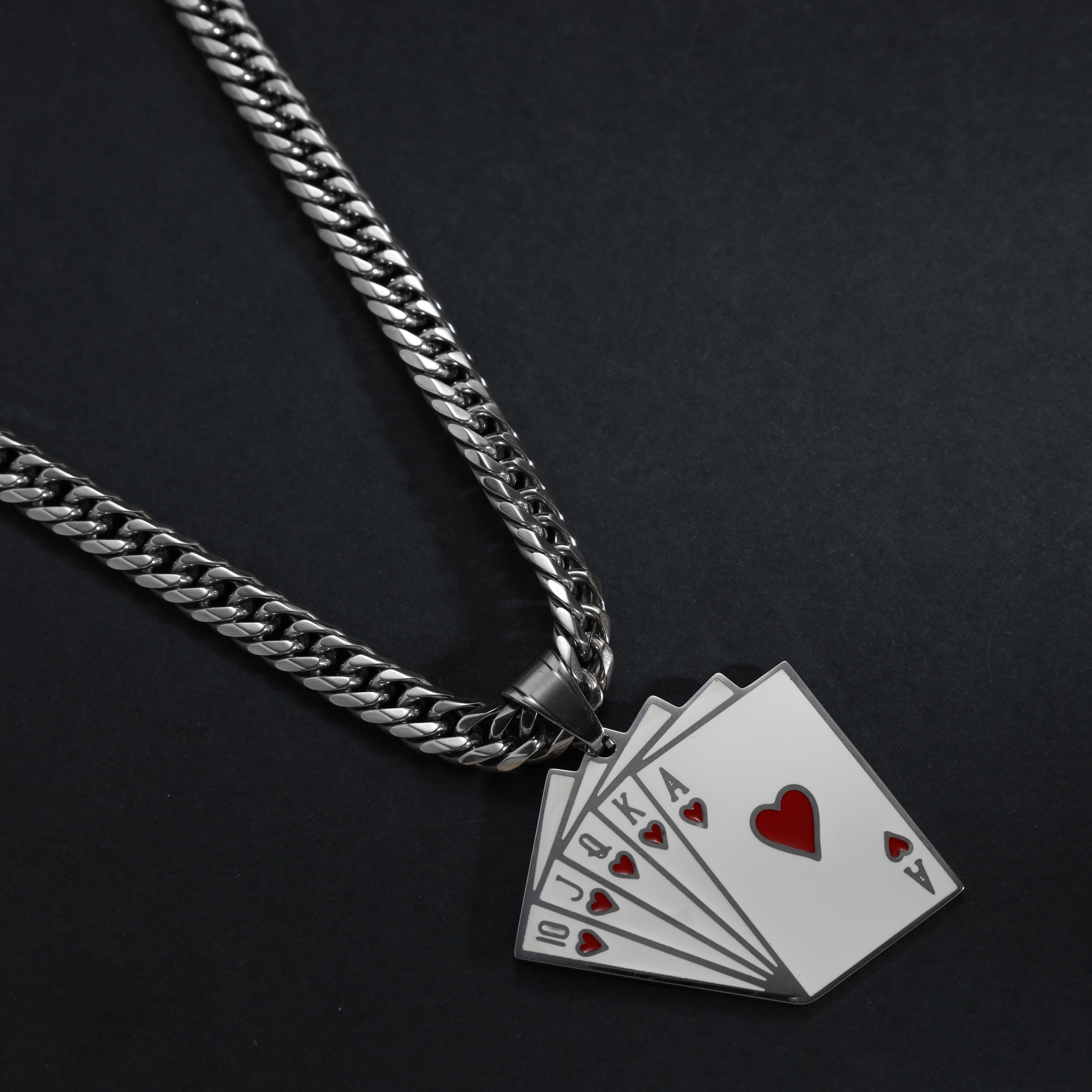 Poker Karten Kartenspiel Royal Flash aus Edelstahl - Taipan Schmuck