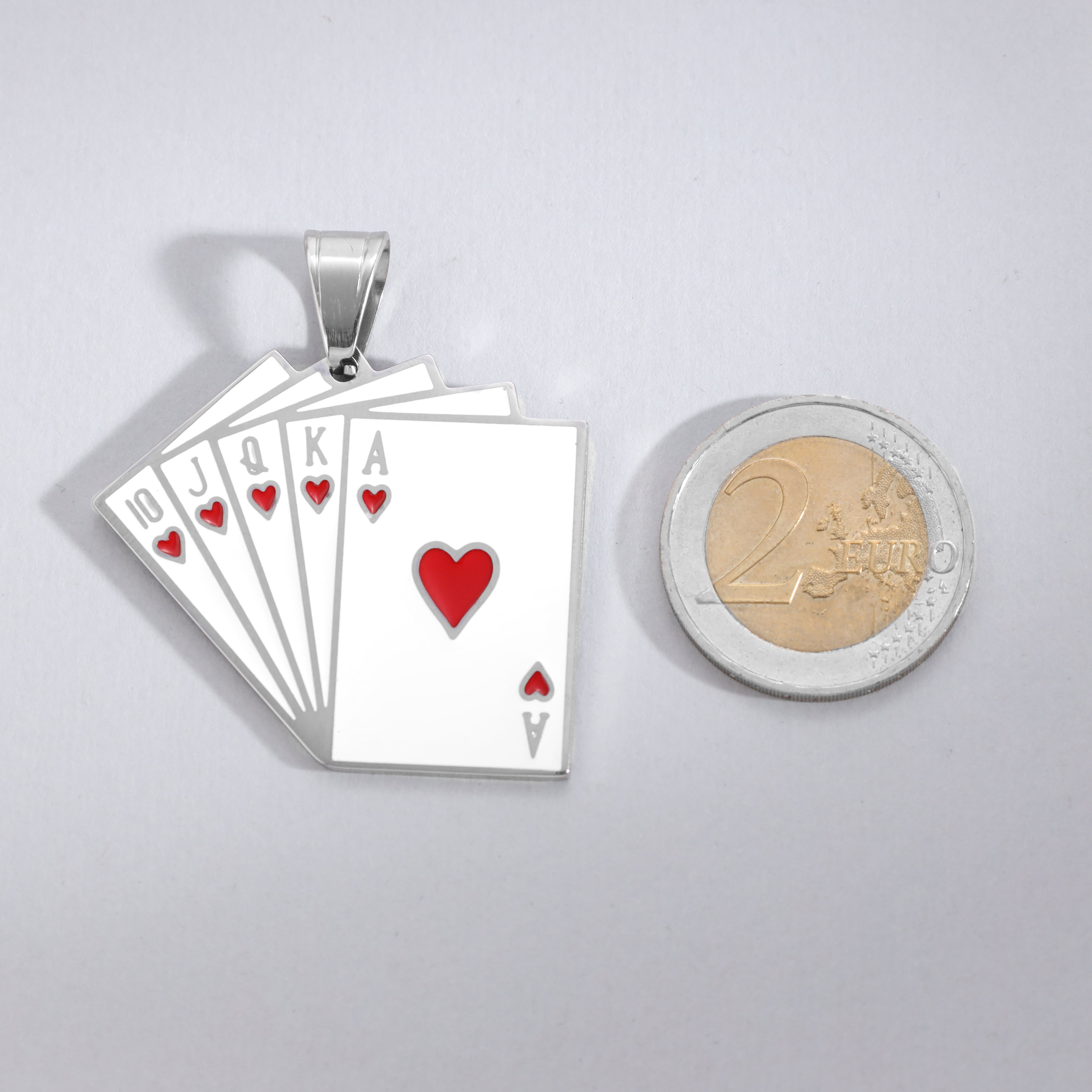 Poker Karten Kartenspiel Royal Flash aus Edelstahl - Taipan Schmuck