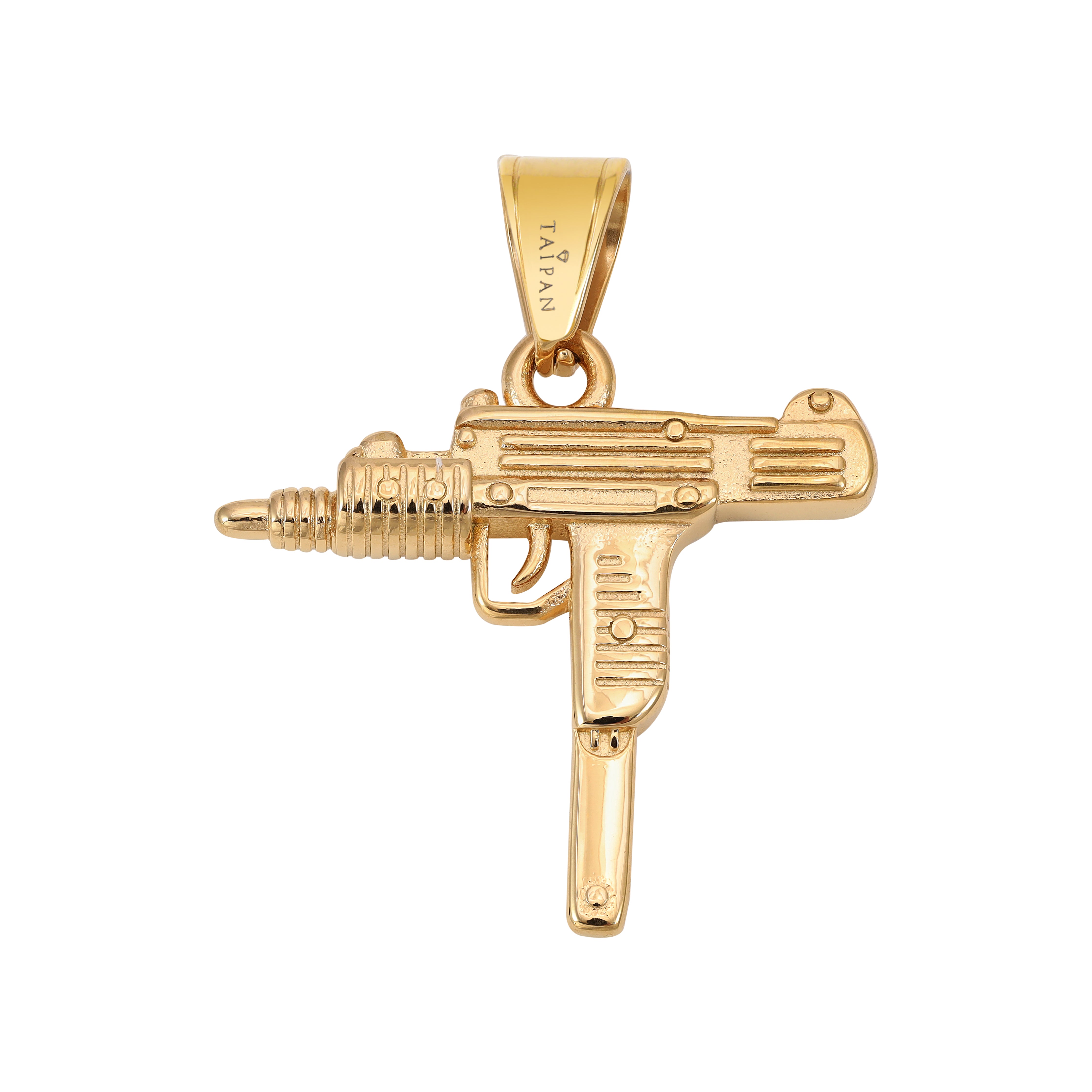 UZI Anhänger aus Edelstahl 18K Vergoldet - Taipan Schmuck