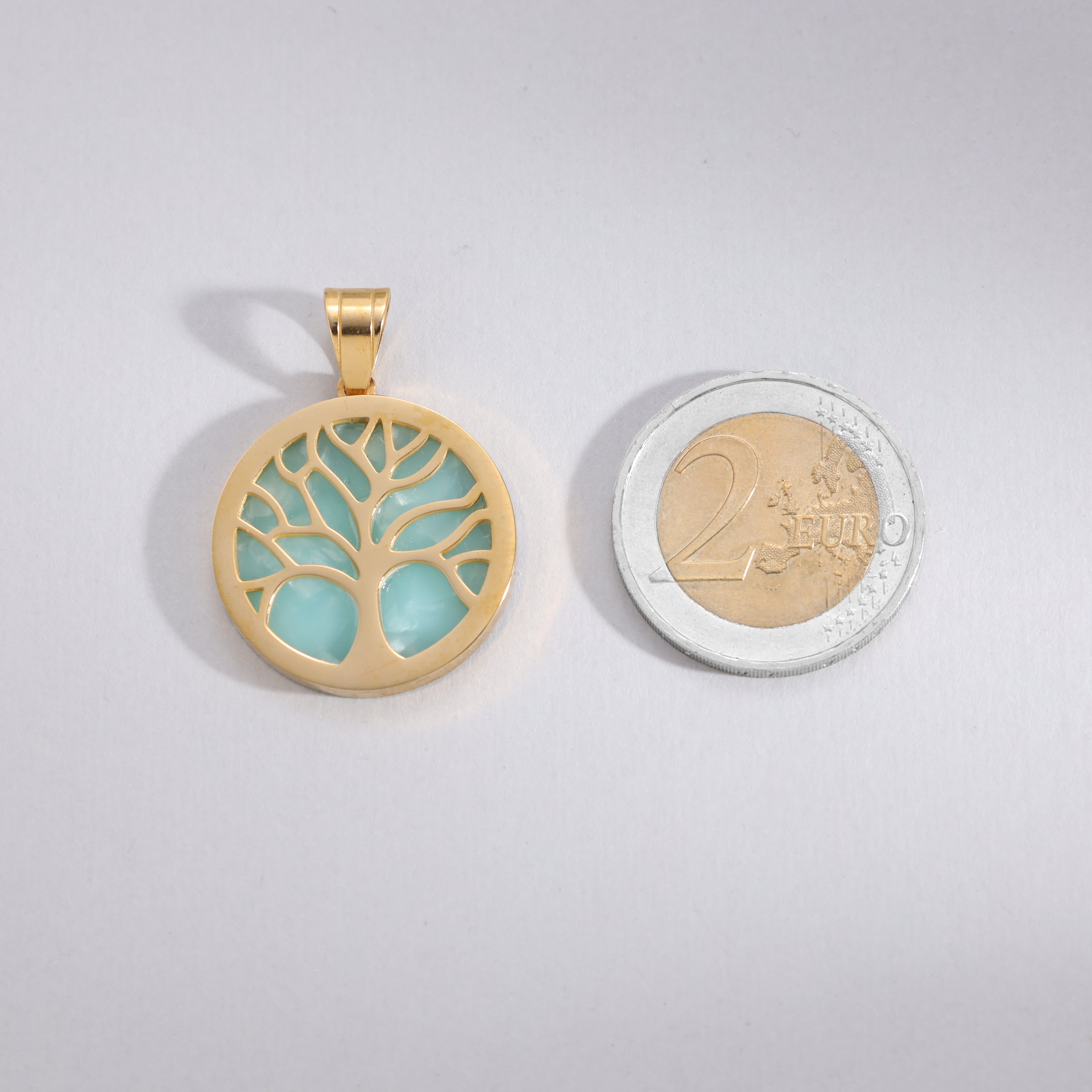 Baum des Lebens Anhänger aus Edelstahl 18K Vergoldet - Taipan Schmuck