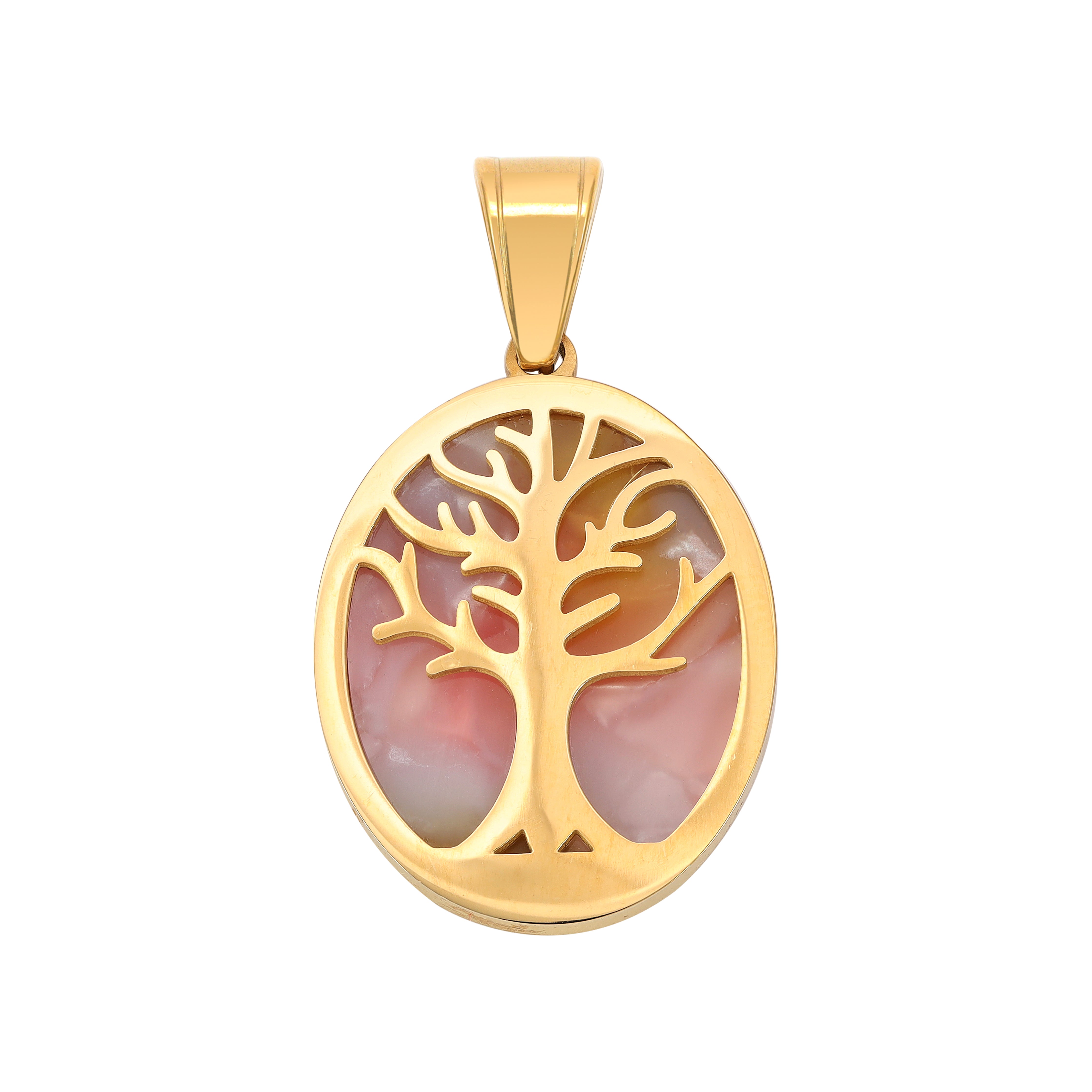 Baum des Lebens Anhänger aus Edelstahl 18K Vergoldet - Taipan Schmuck
