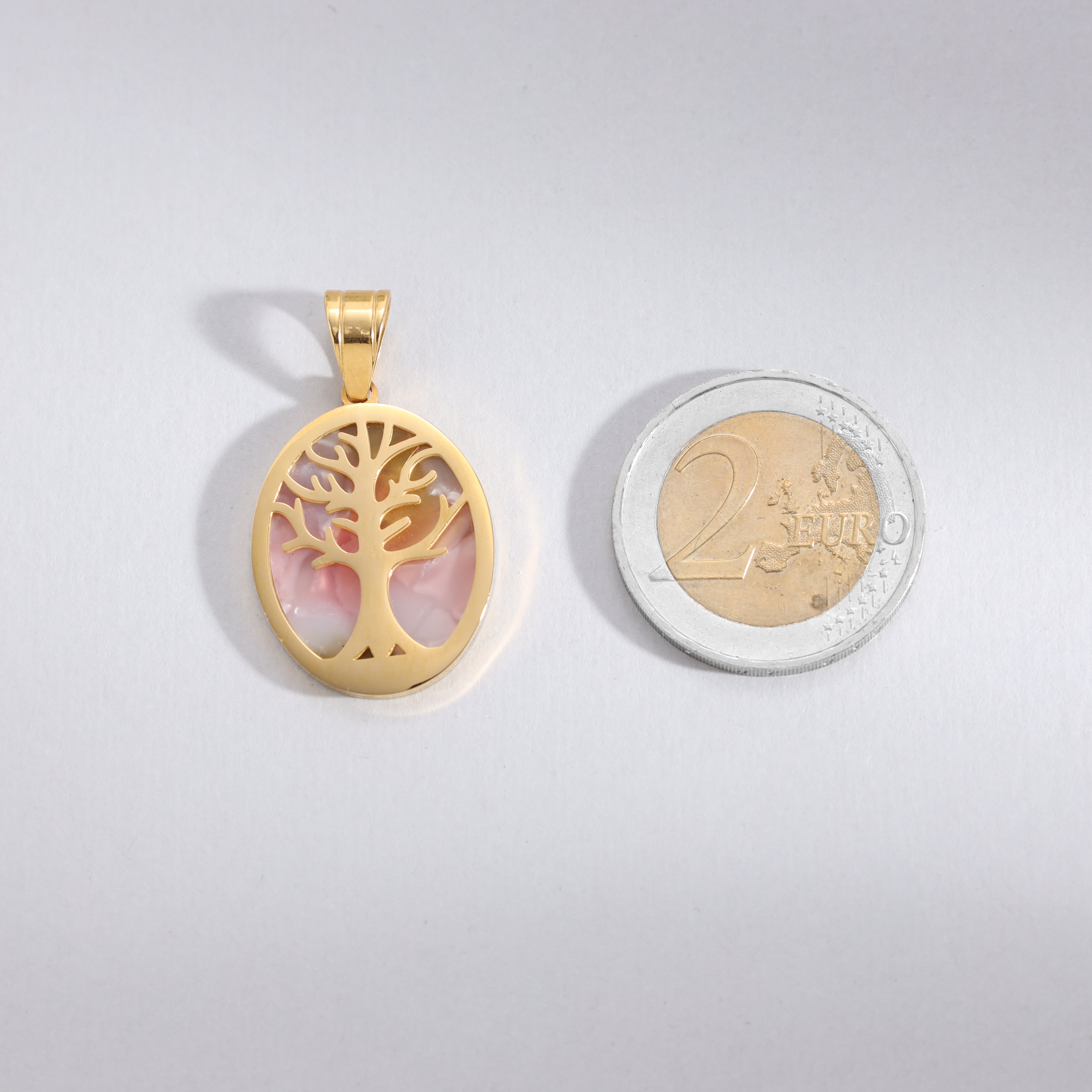 Baum des Lebens Anhänger aus Edelstahl 18K Vergoldet - Taipan Schmuck