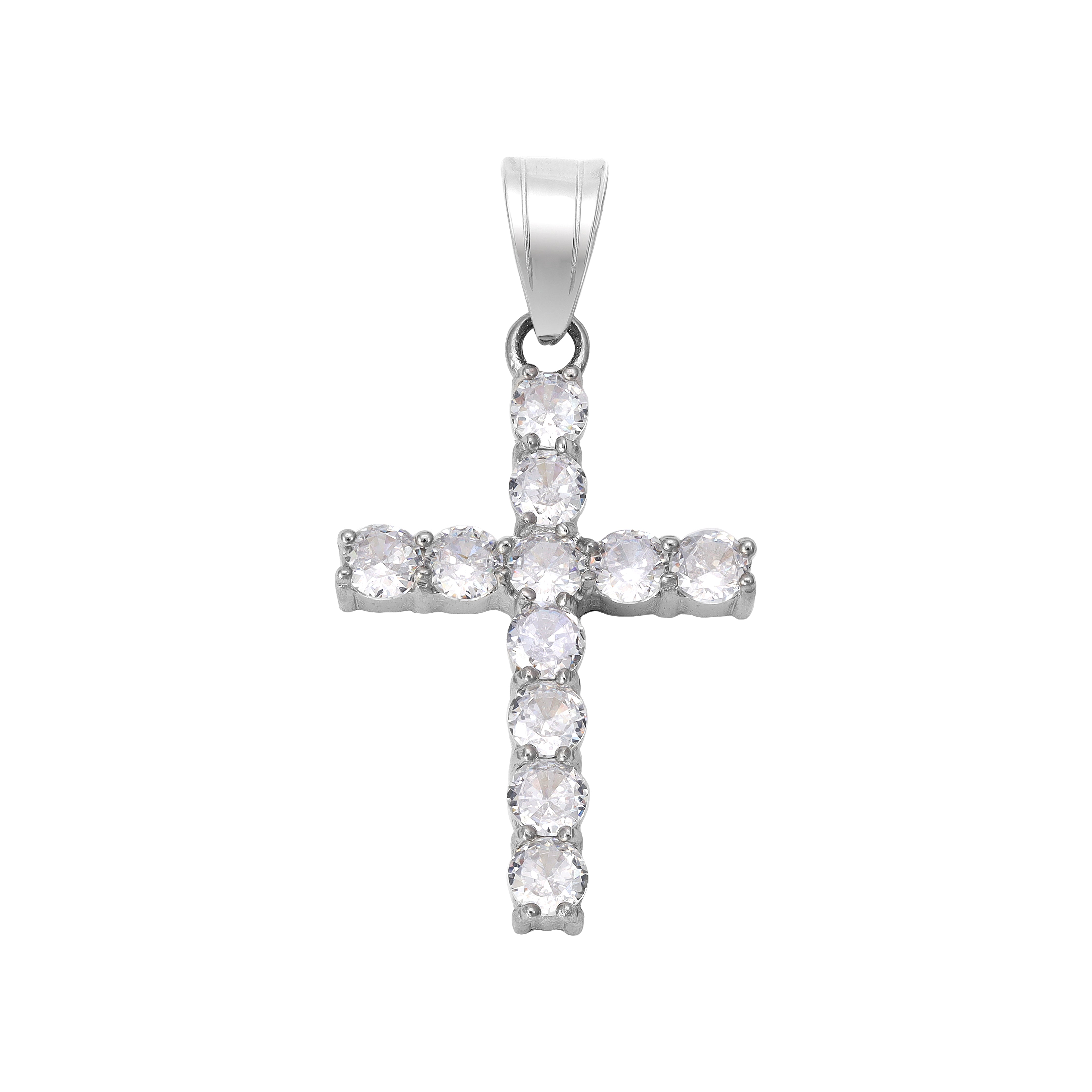 Iced out stil Kreuz Anhänger aus Edelstahl - Taipan Schmuck