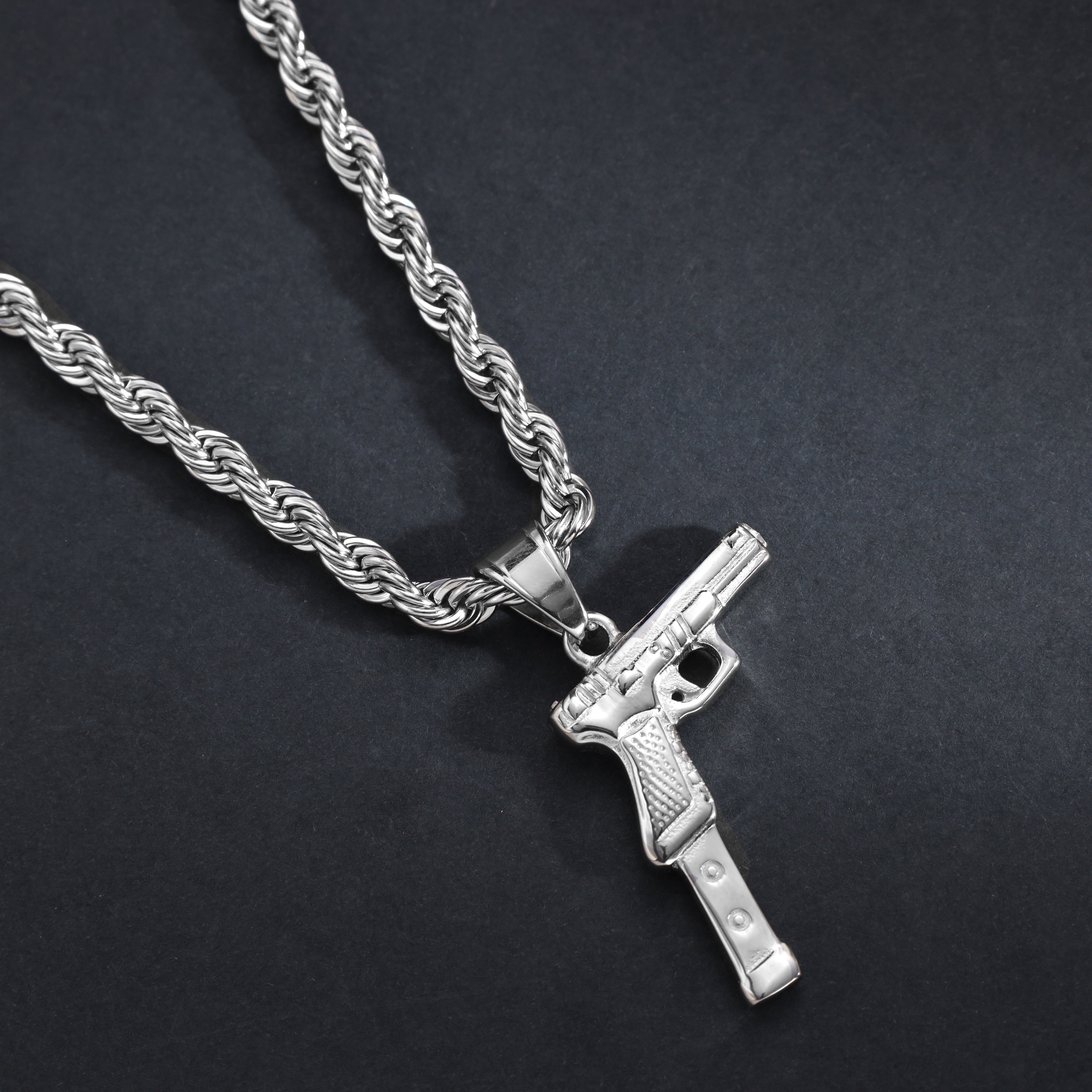 Pistole Anhänger aus Edelstahl - Taipan Schmuck