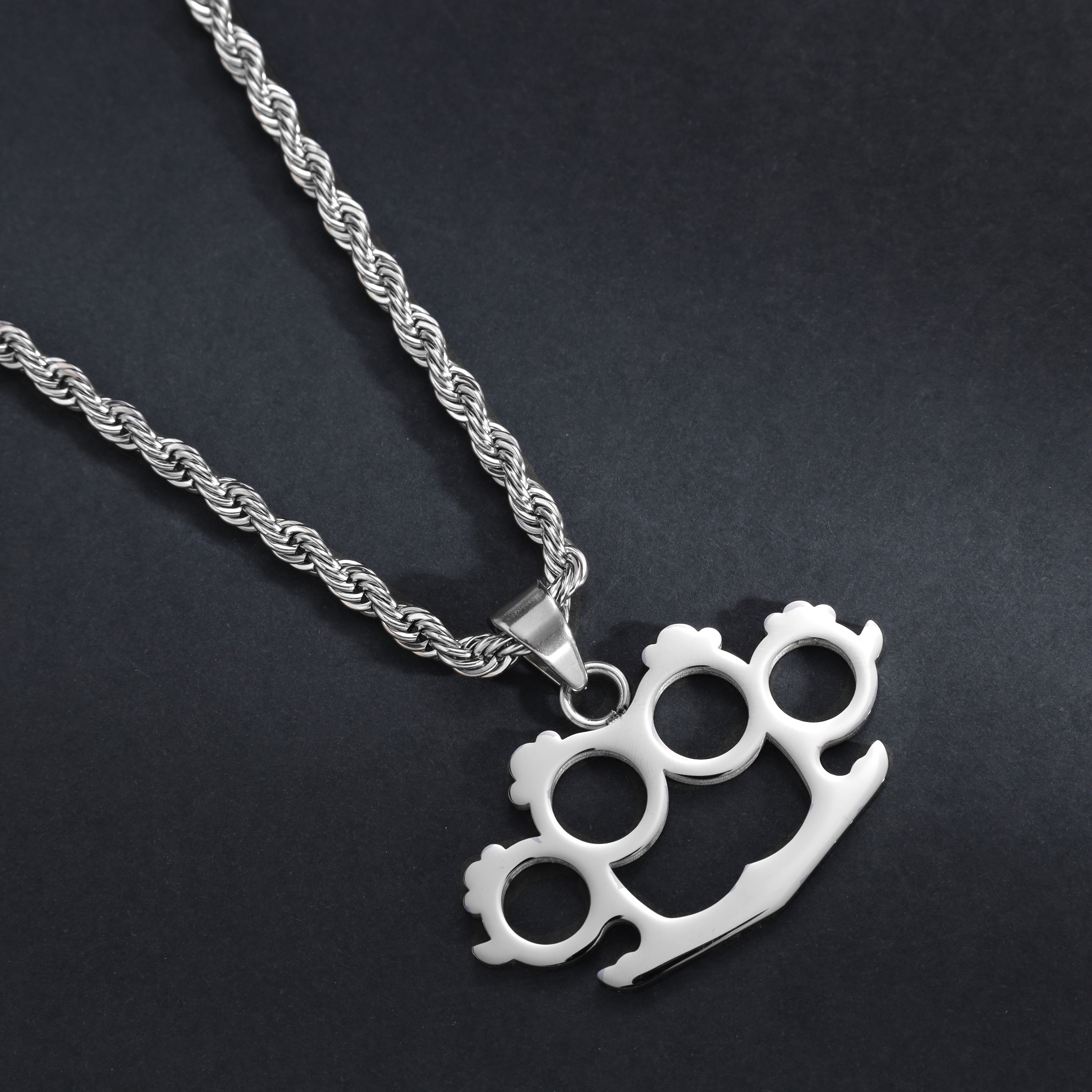 Schlagring Anhänger aus Edelstahl - Taipan Schmuck