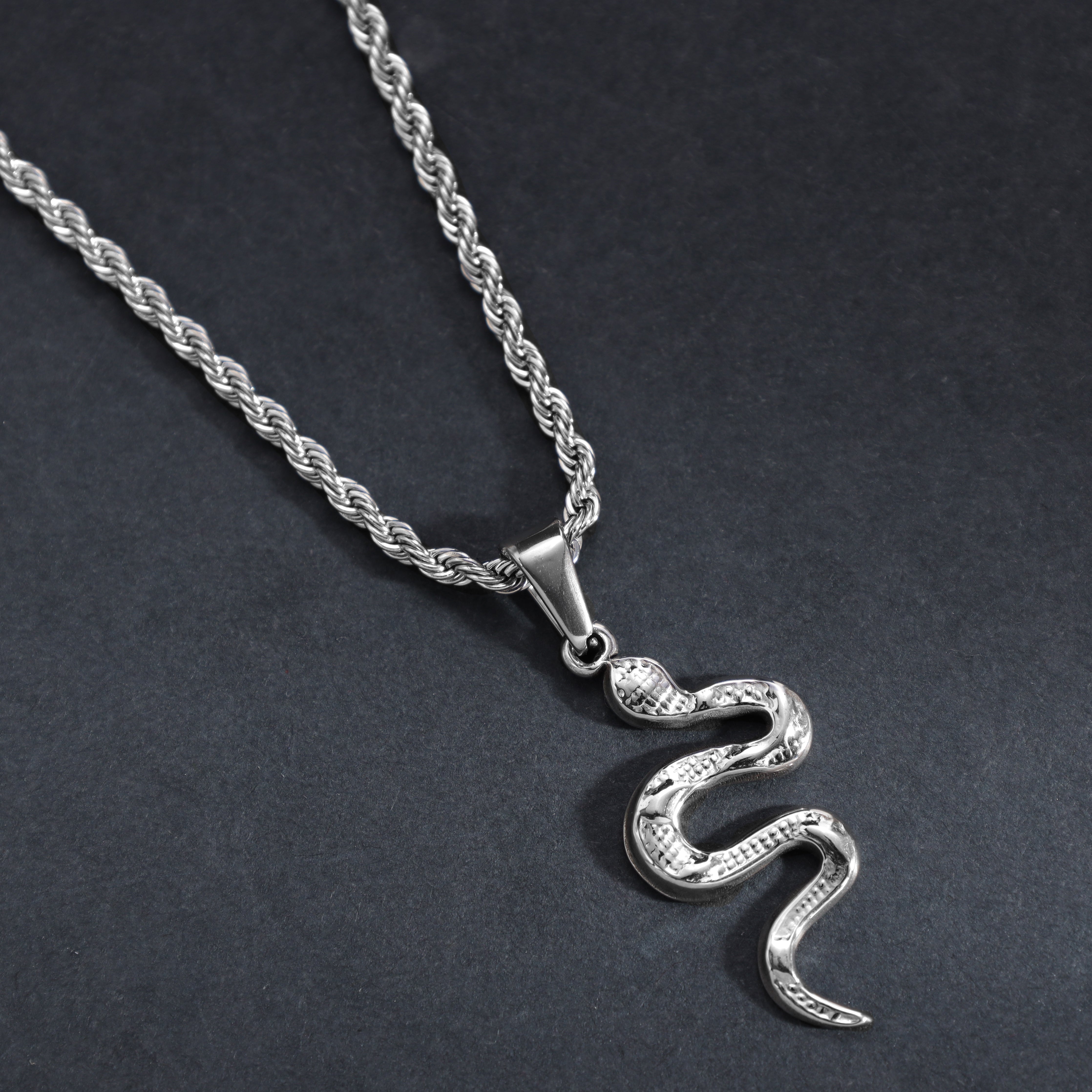 Schlange Anhänger aus Edelstahl - Taipan Schmuck