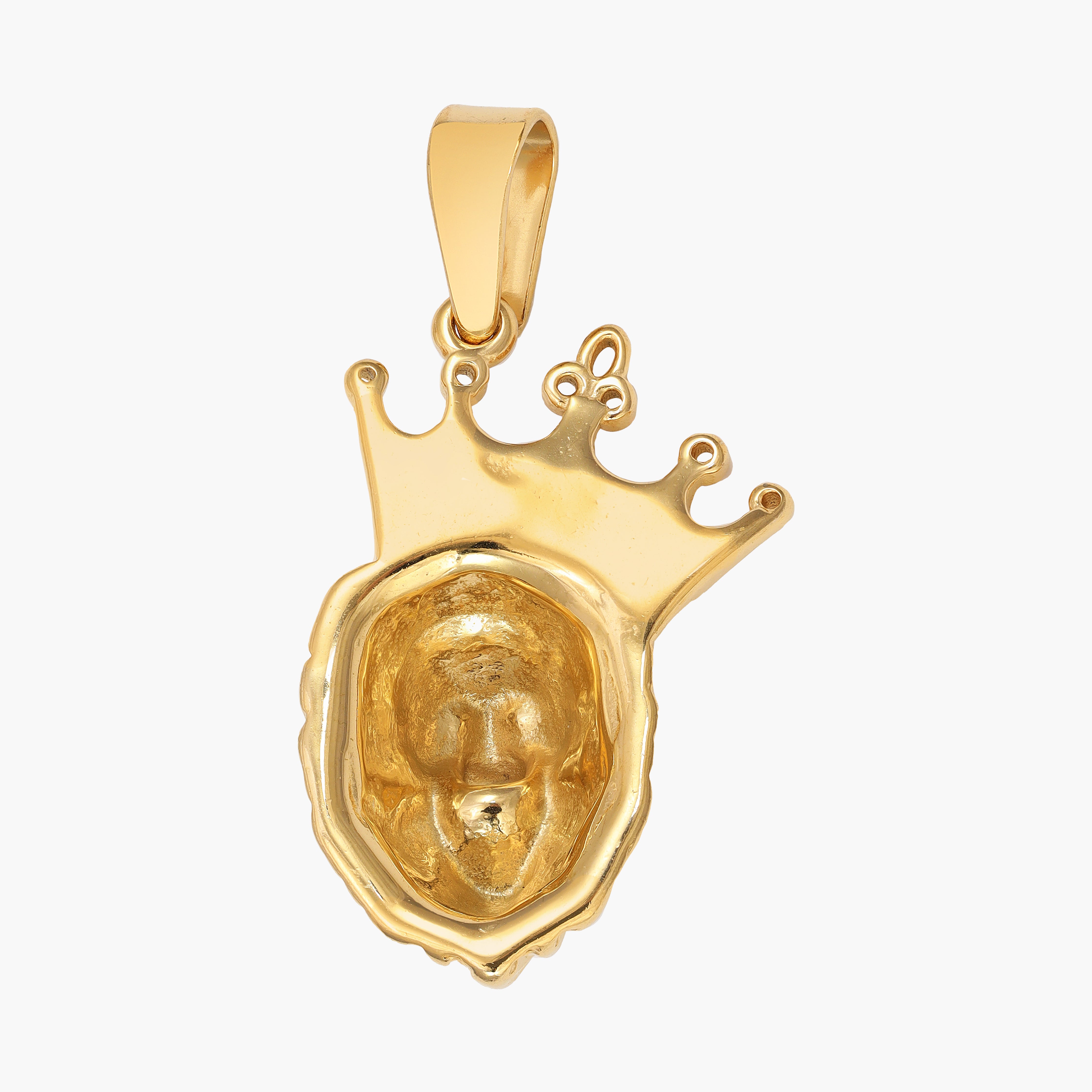 Löwe mit Krone Anhänger aus Edelstahl 18K Vergoldet