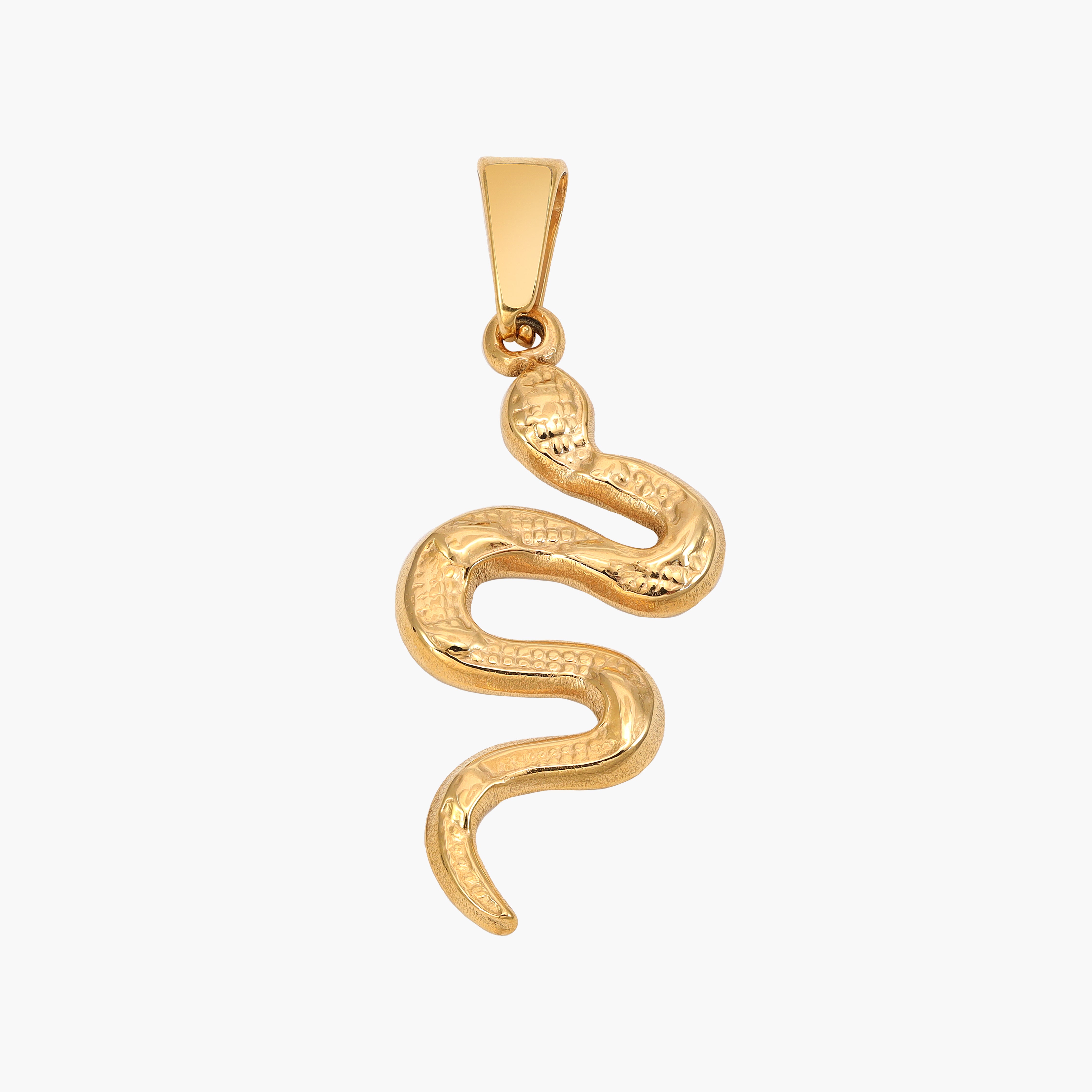 Schlange Anhänger aus Edelstahl 18K Vergoldet - Taipan Schmuck
