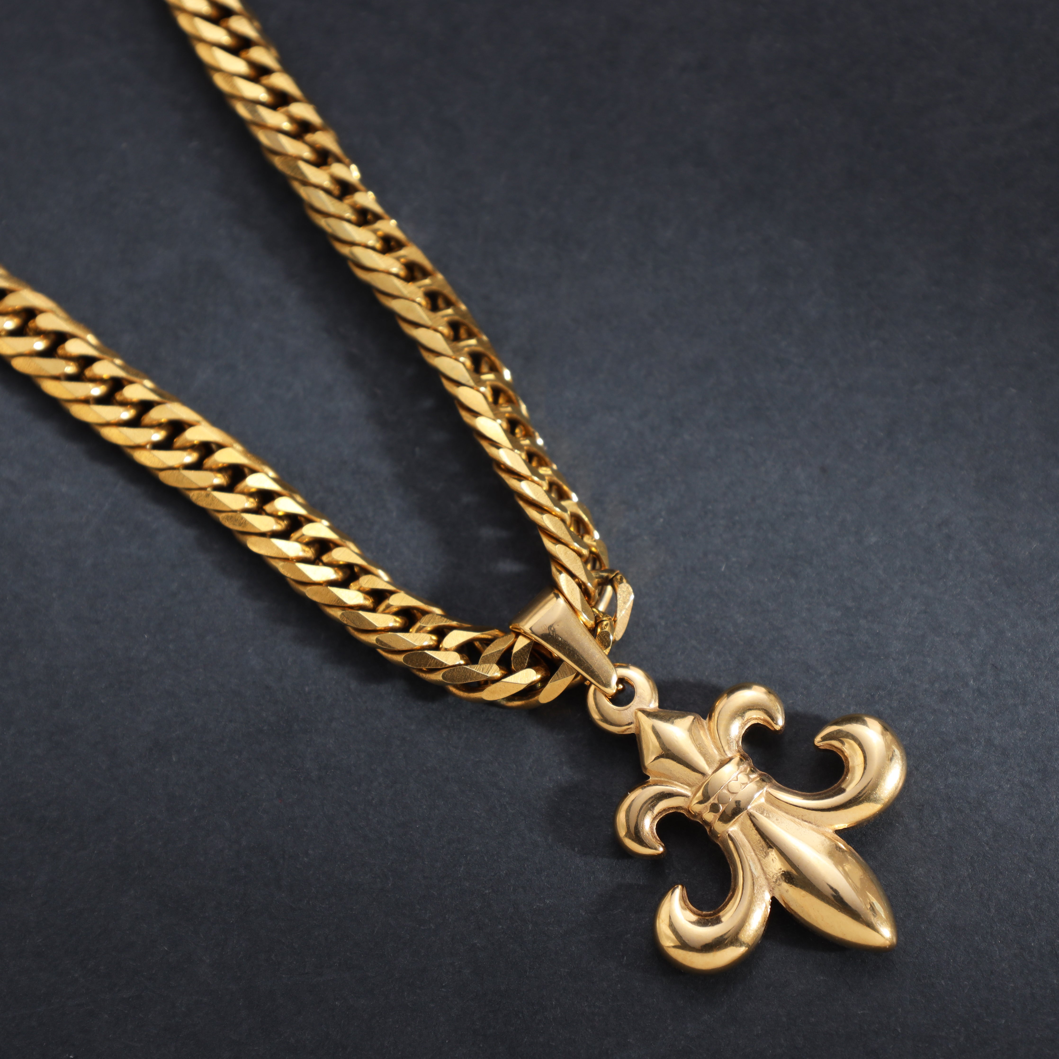 Lilie Anhänger aus Edelstahl 18K Vergoldet - Taipan Schmuck
