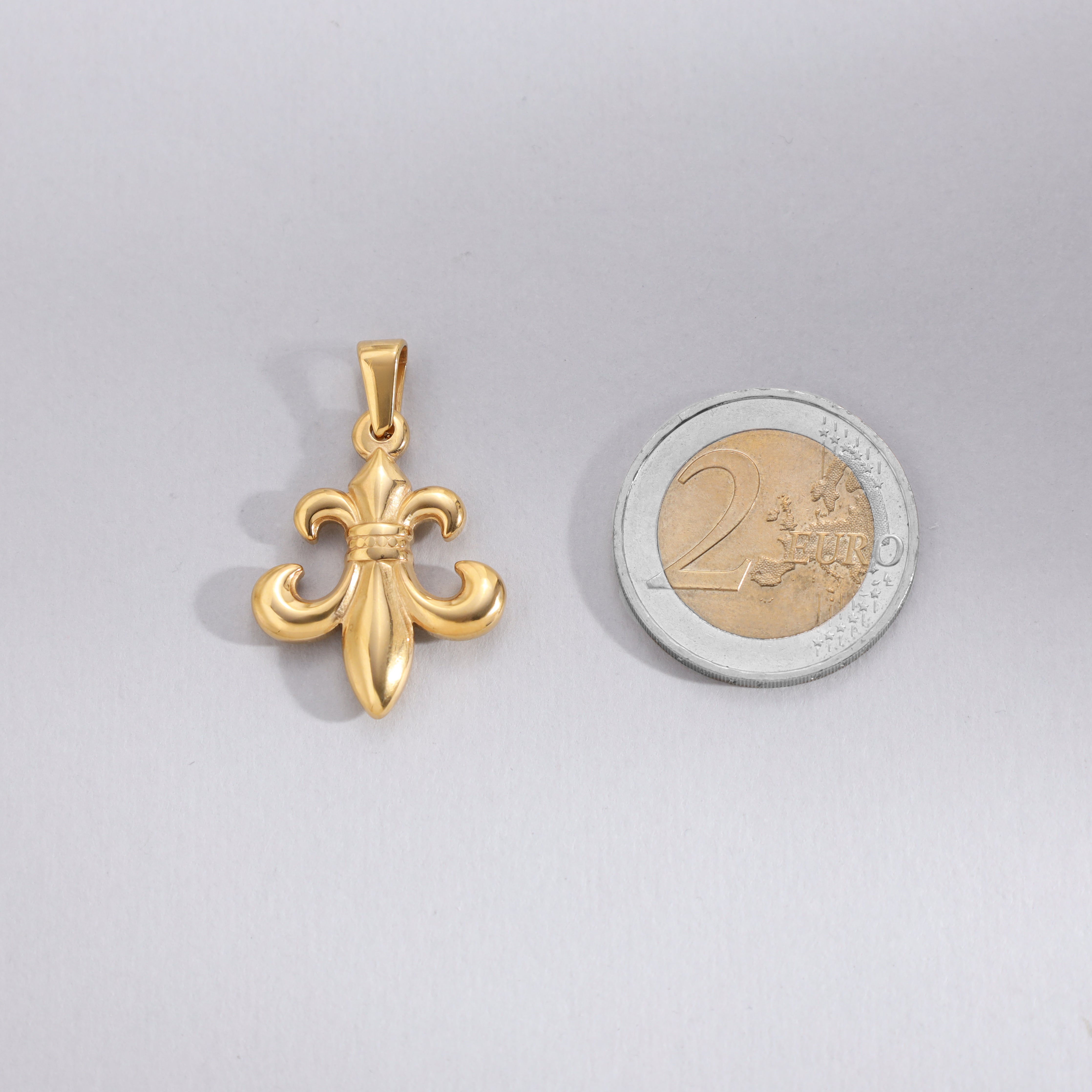 Lilie Anhänger aus Edelstahl 18K Vergoldet - Taipan Schmuck