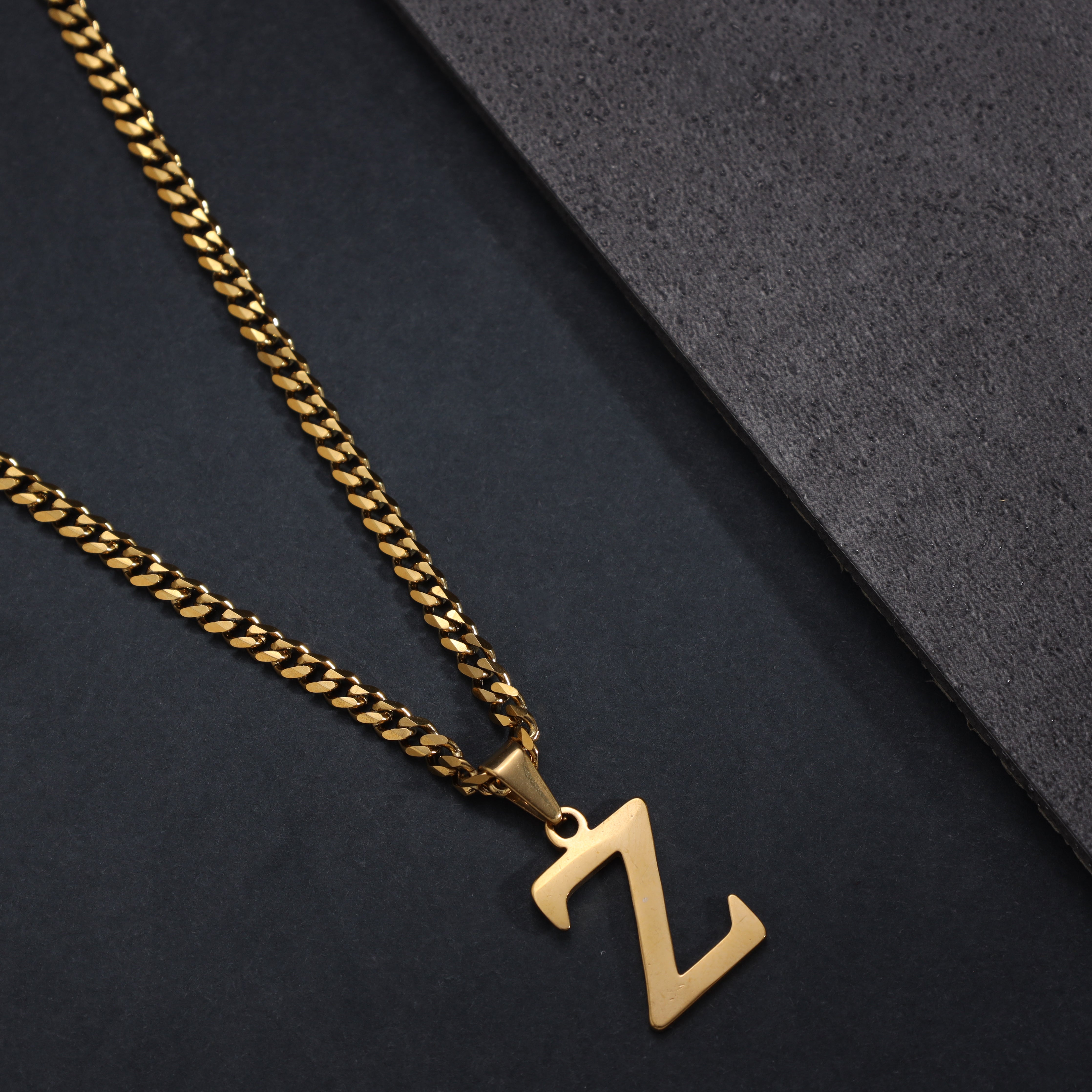 A-Z Alphabet Anhänger aus Edelstahl 18K Vergoldet