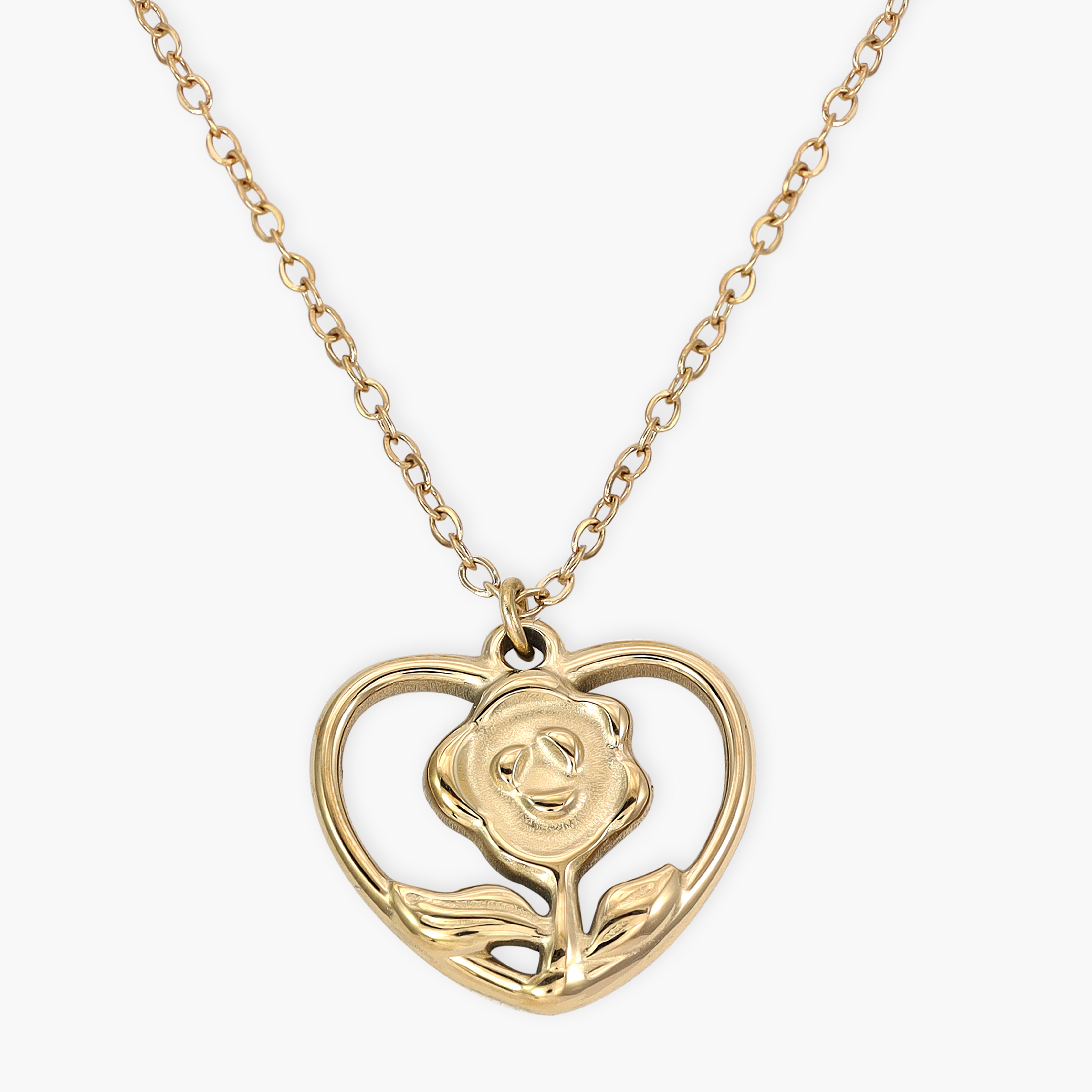 Damen Ankerkette mit hertz 1mm aus Edelstahl 18K Vergoldet - Taipan Schmuck