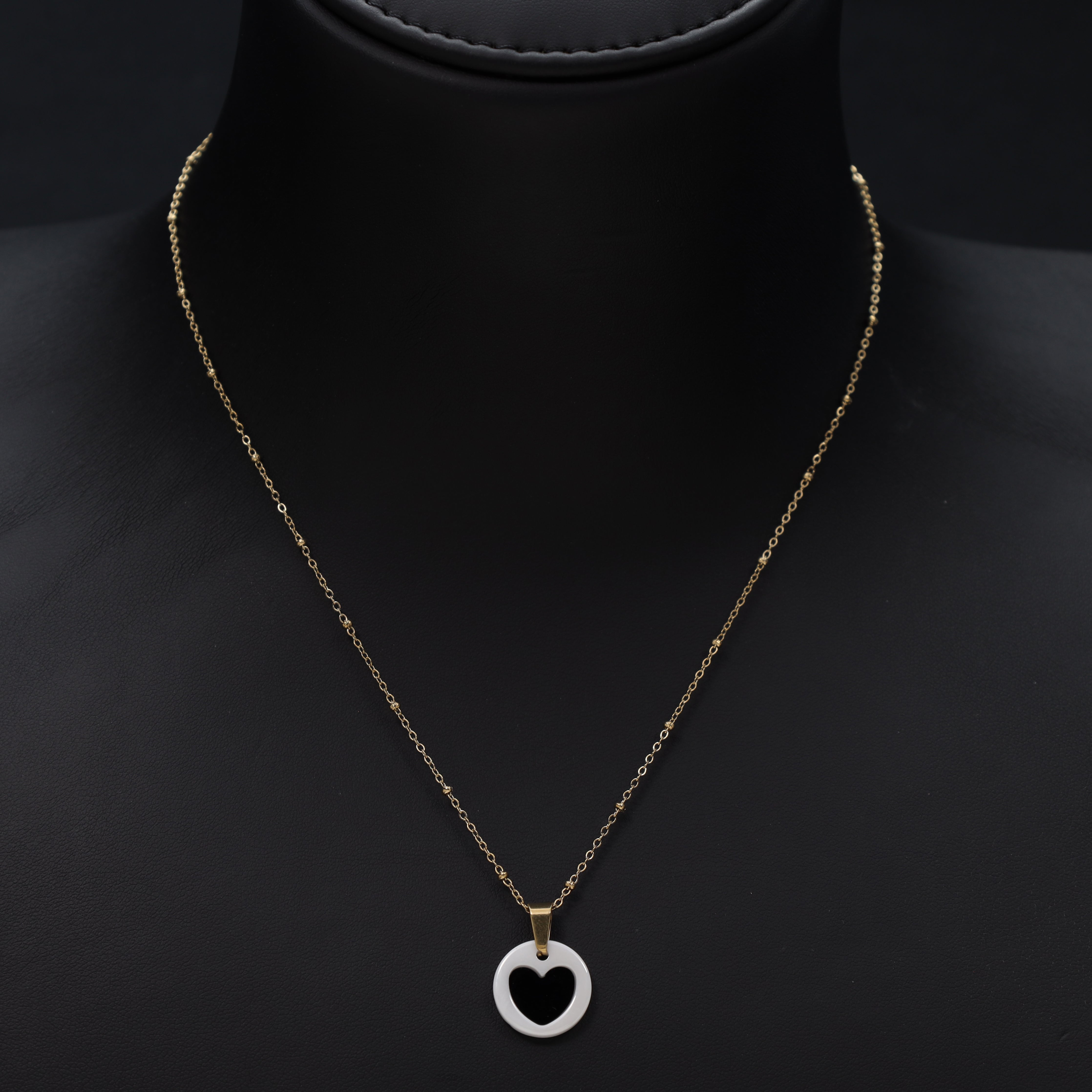 Damen Ankerkette mit hertz 1mm aus Edelstahl 18K Vergoldet - Taipan Schmuck