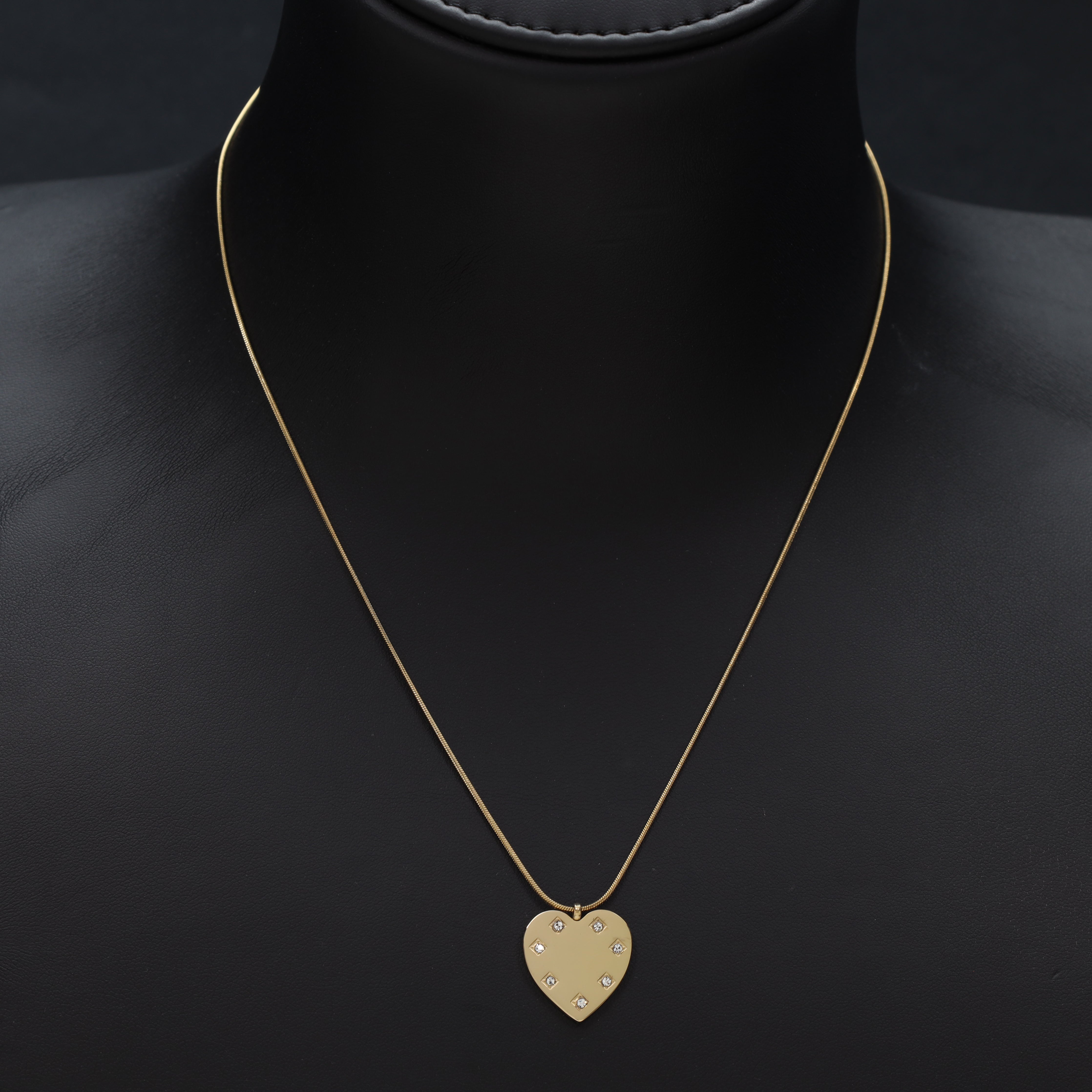 Damen snake chain mit hertz 1mm aus Edelstahl 18K Vergoldet - Taipan Schmuck