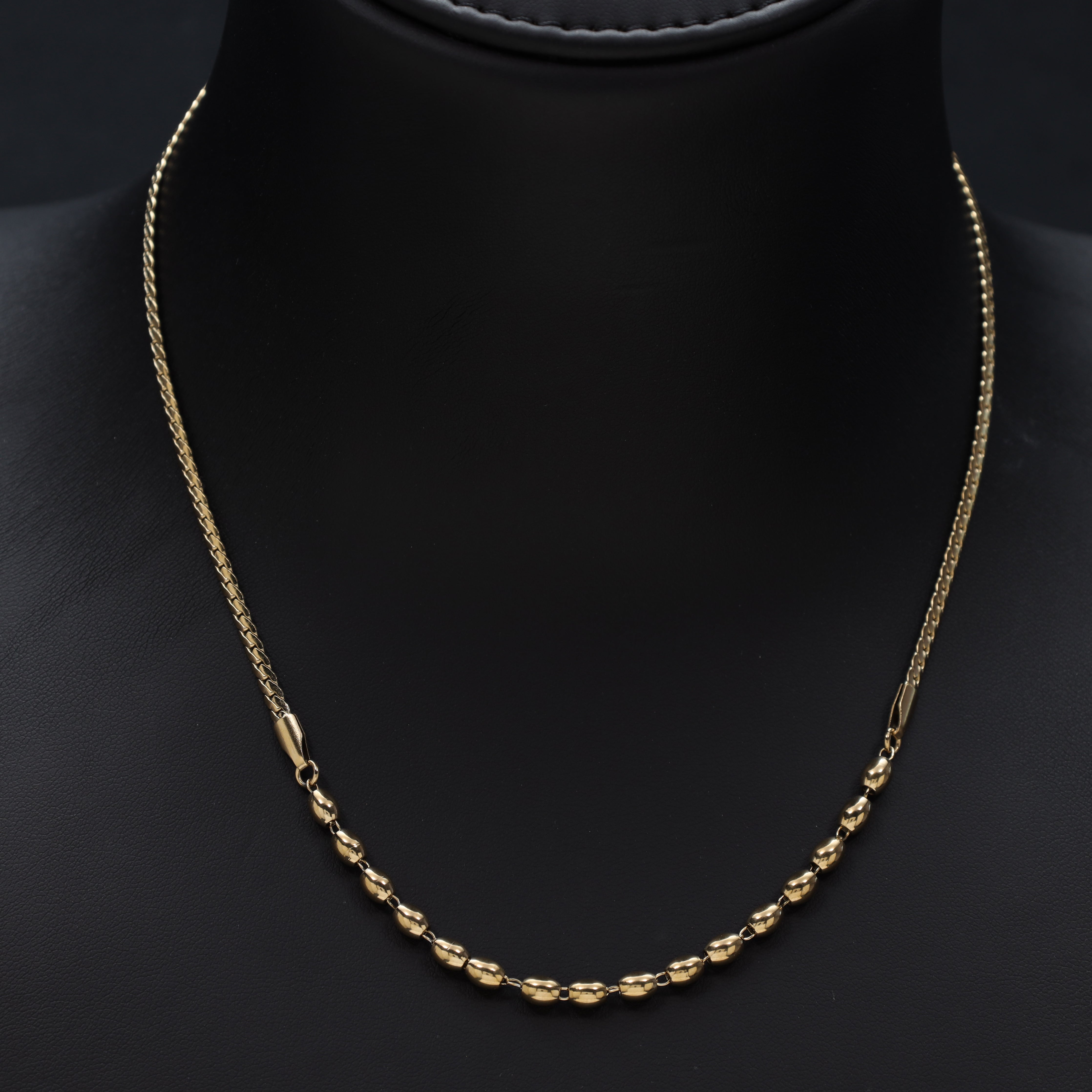 Damen Flache Panzerkette 3mm aus Edelstahl 18K Vergoldet - Taipan Schmuck