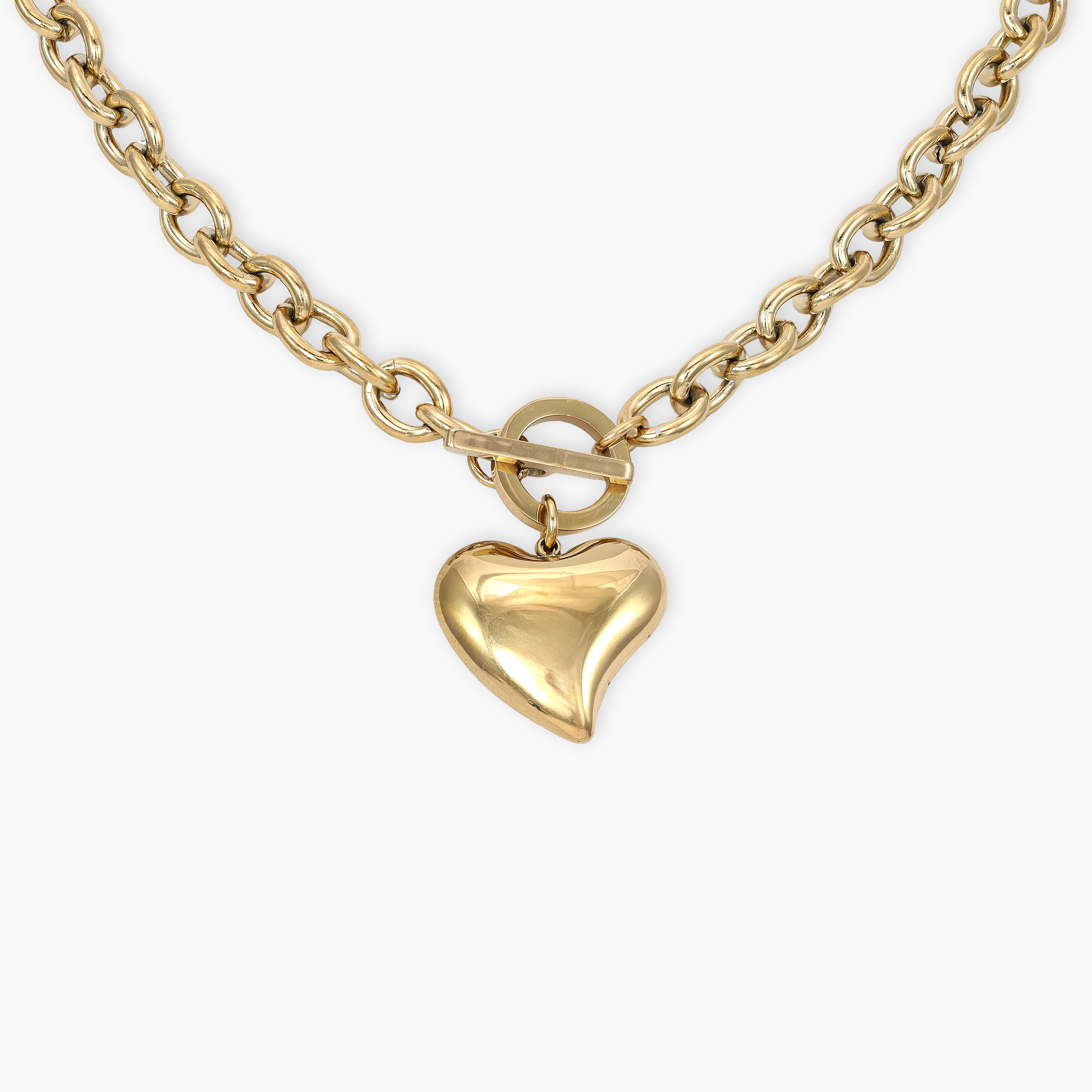 Damen Ankerkette mit hertz 7mm aus Edelstahl 18K Vergoldet - Taipan Schmuck