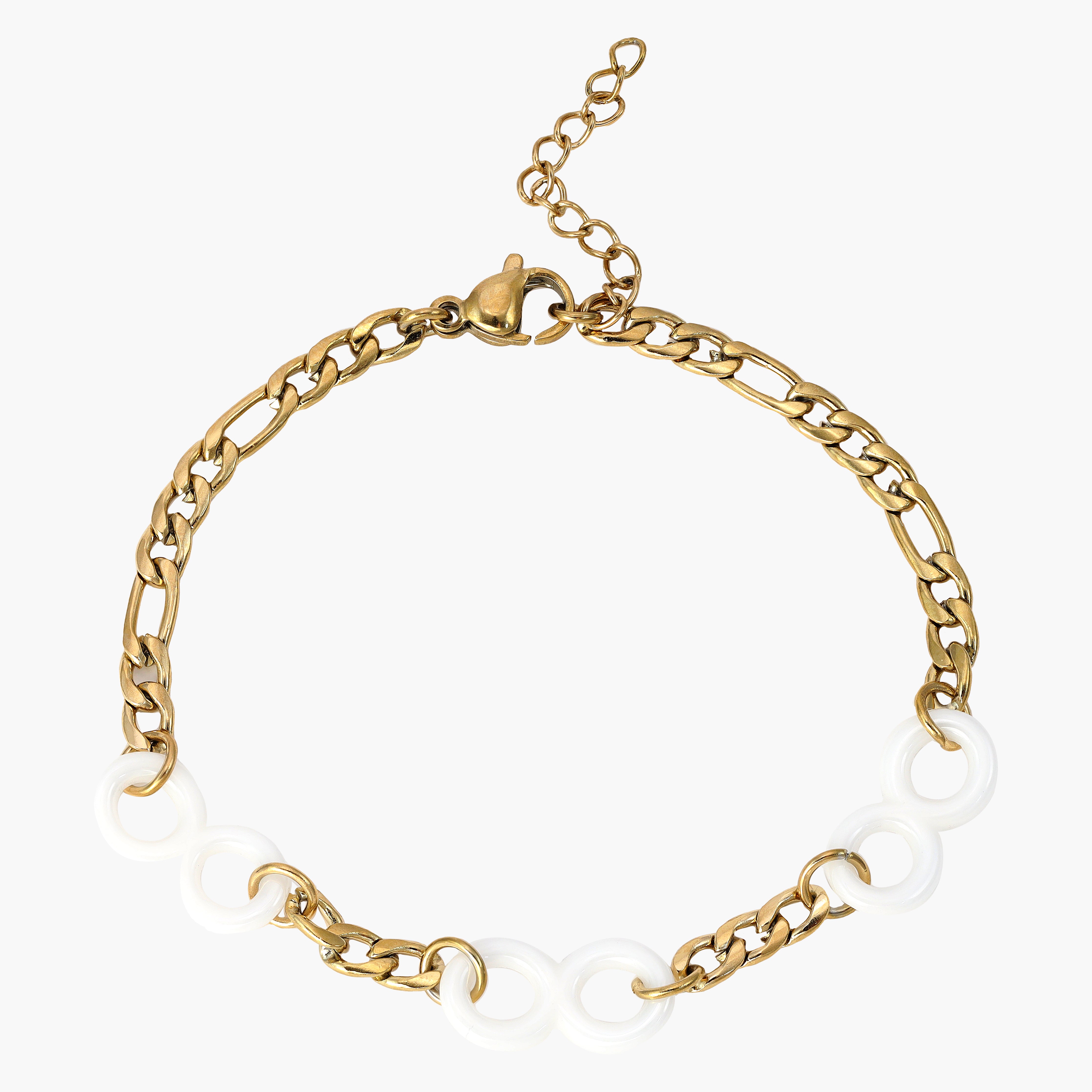 Damen Figarokette Armband aus Edelstahl 18K Vergoldet - Taipan Schmuck