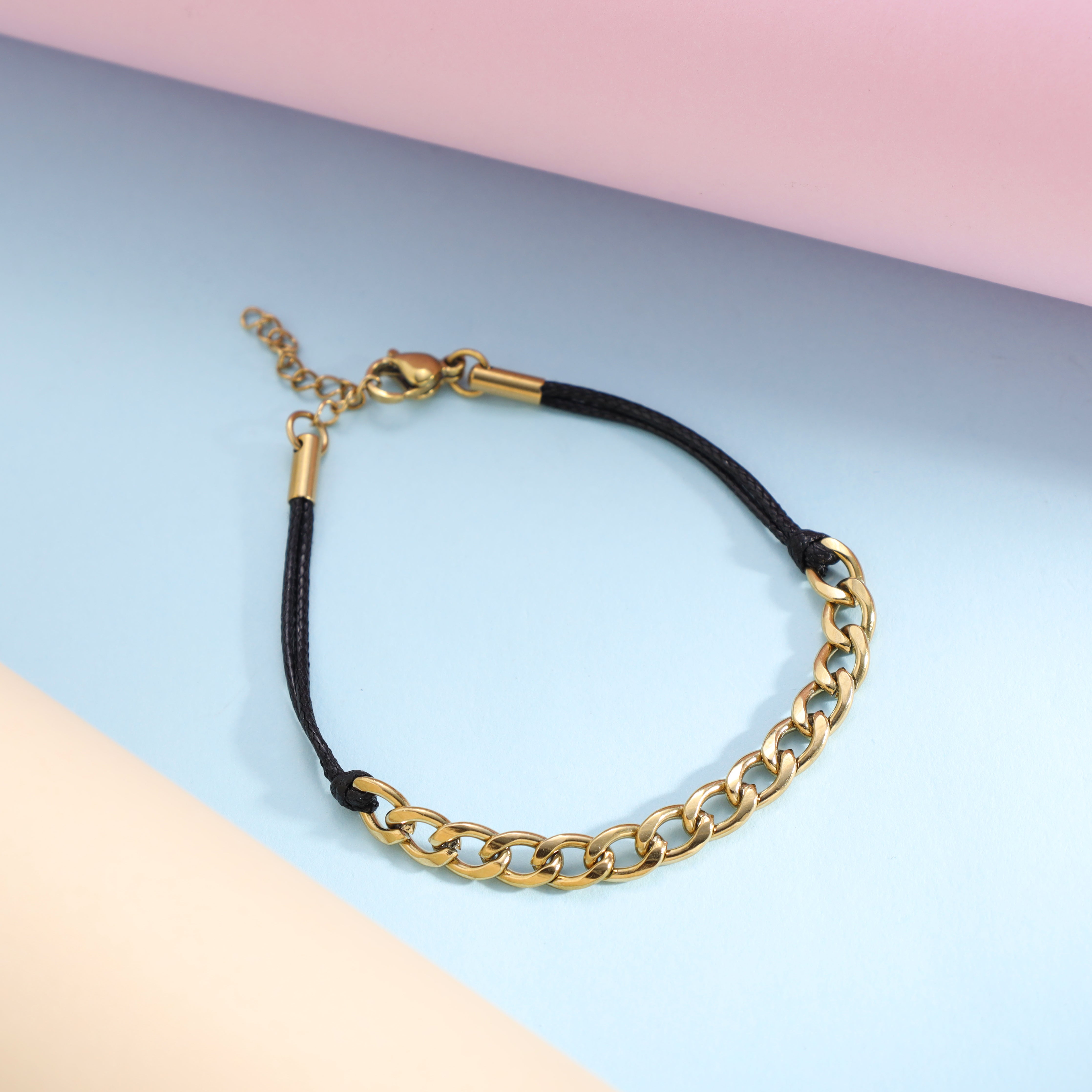 Damen Panzerkette Armband aus Edelstahl 18K Vergoldet