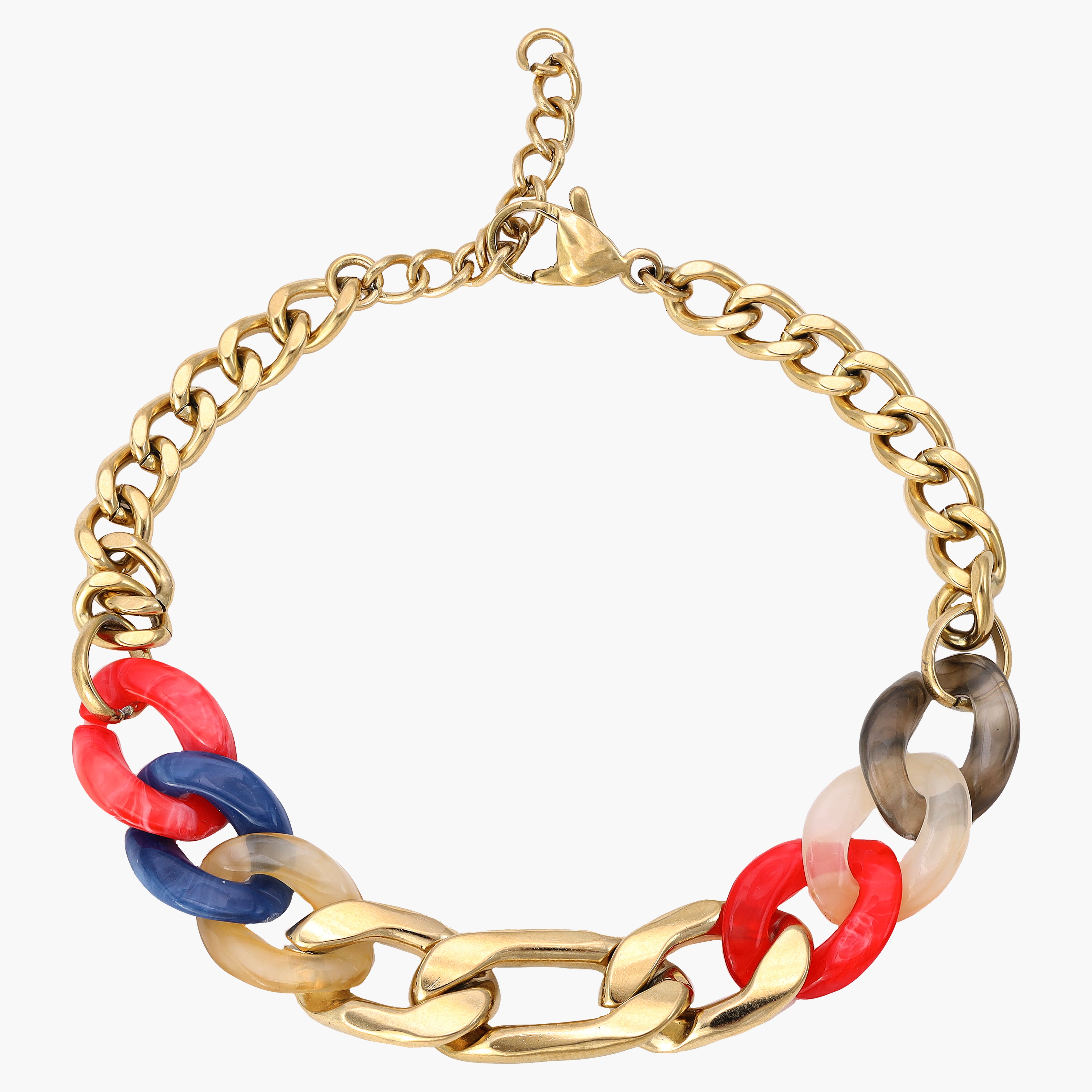Damen Panzerkette Armband aus Edelstahl 18K Vergoldet - Taipan Schmuck