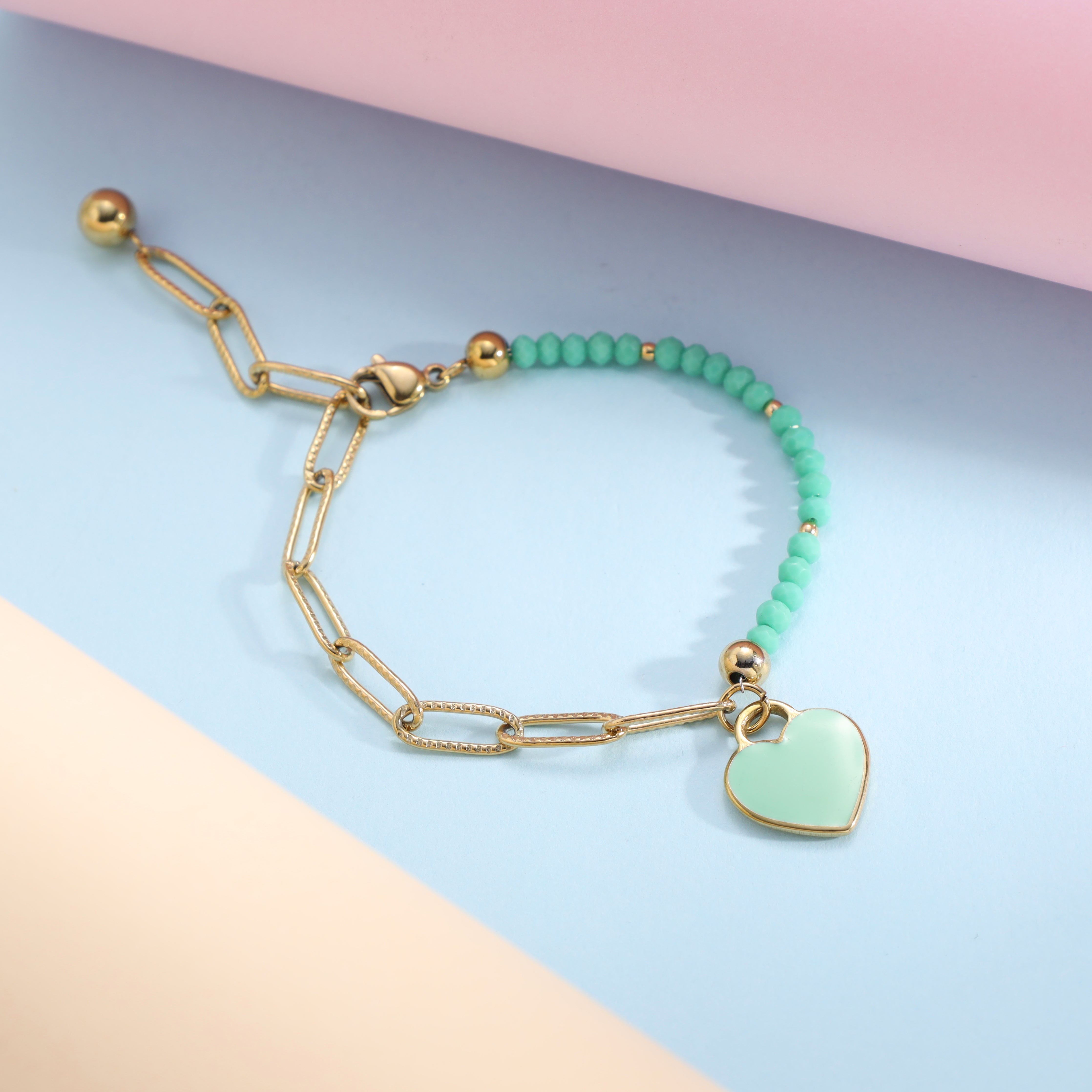 Damen Armband mit Herz aus Edelstahl 18K Vergoldet - Taipan Schmuck