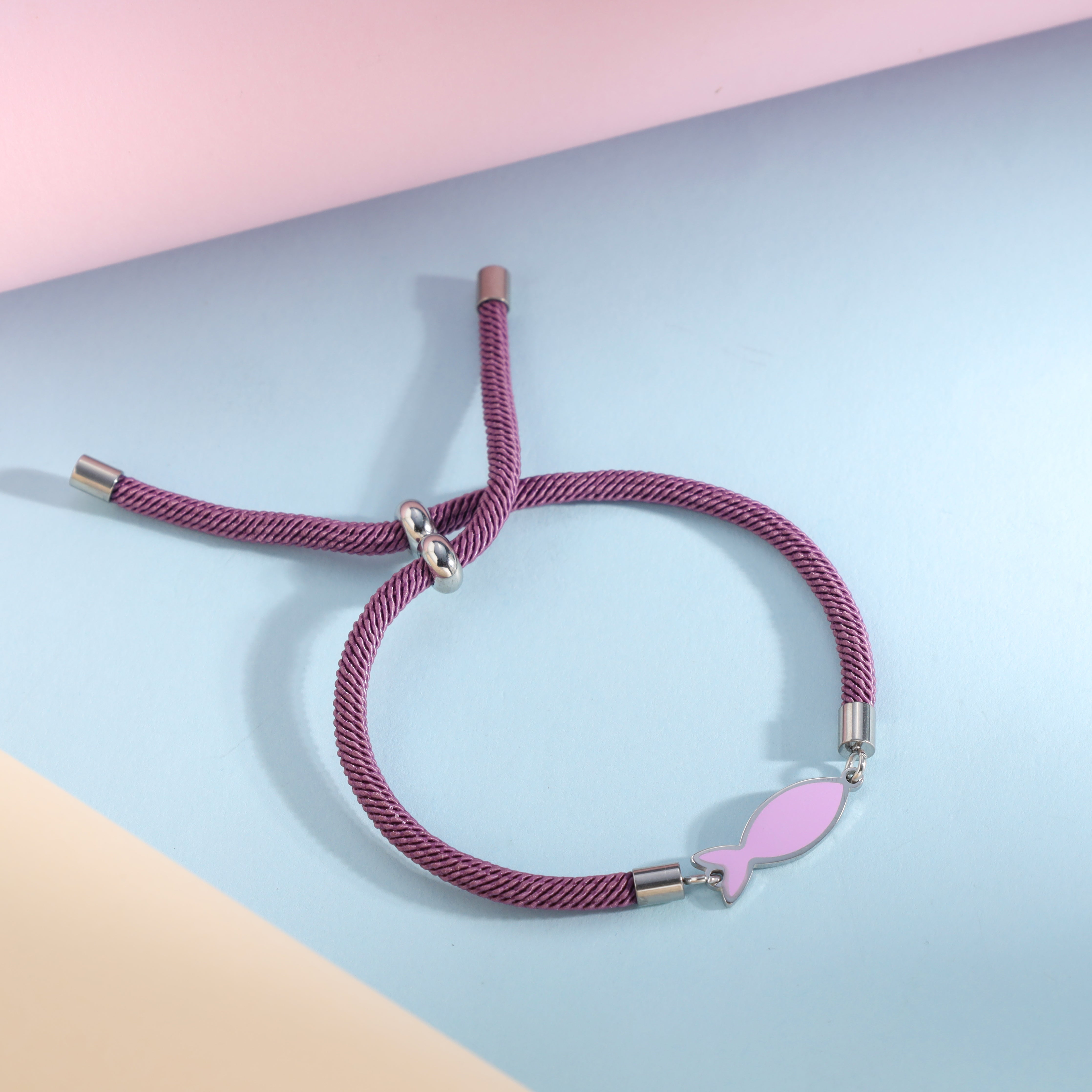 Armband aus Nylon / Edelstahl mit Fisch Motiv - Taipan Schmuck
