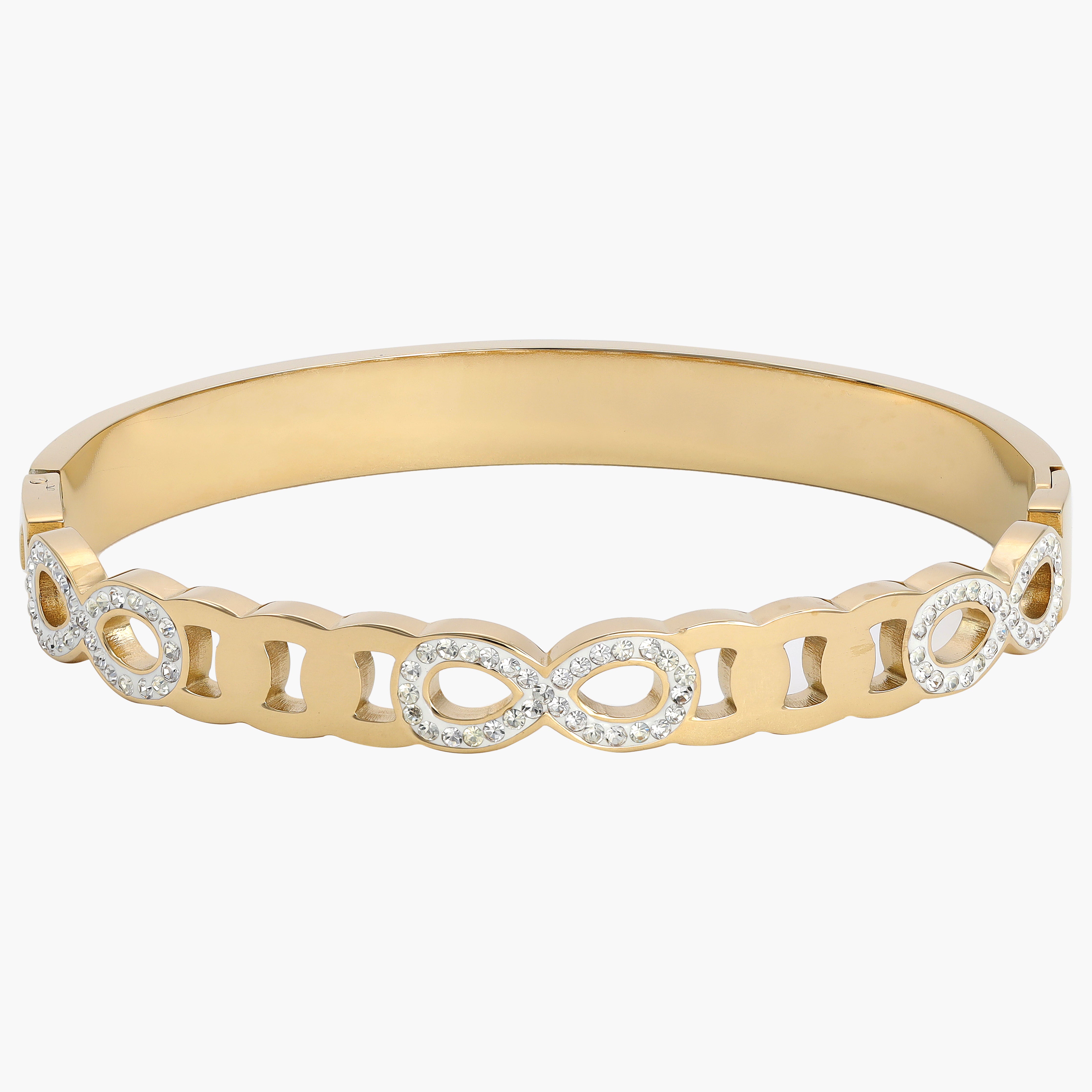 Armreifen armband mit Infinity design aus Edelstahl 18K Vergoldet - Taipan Schmuck