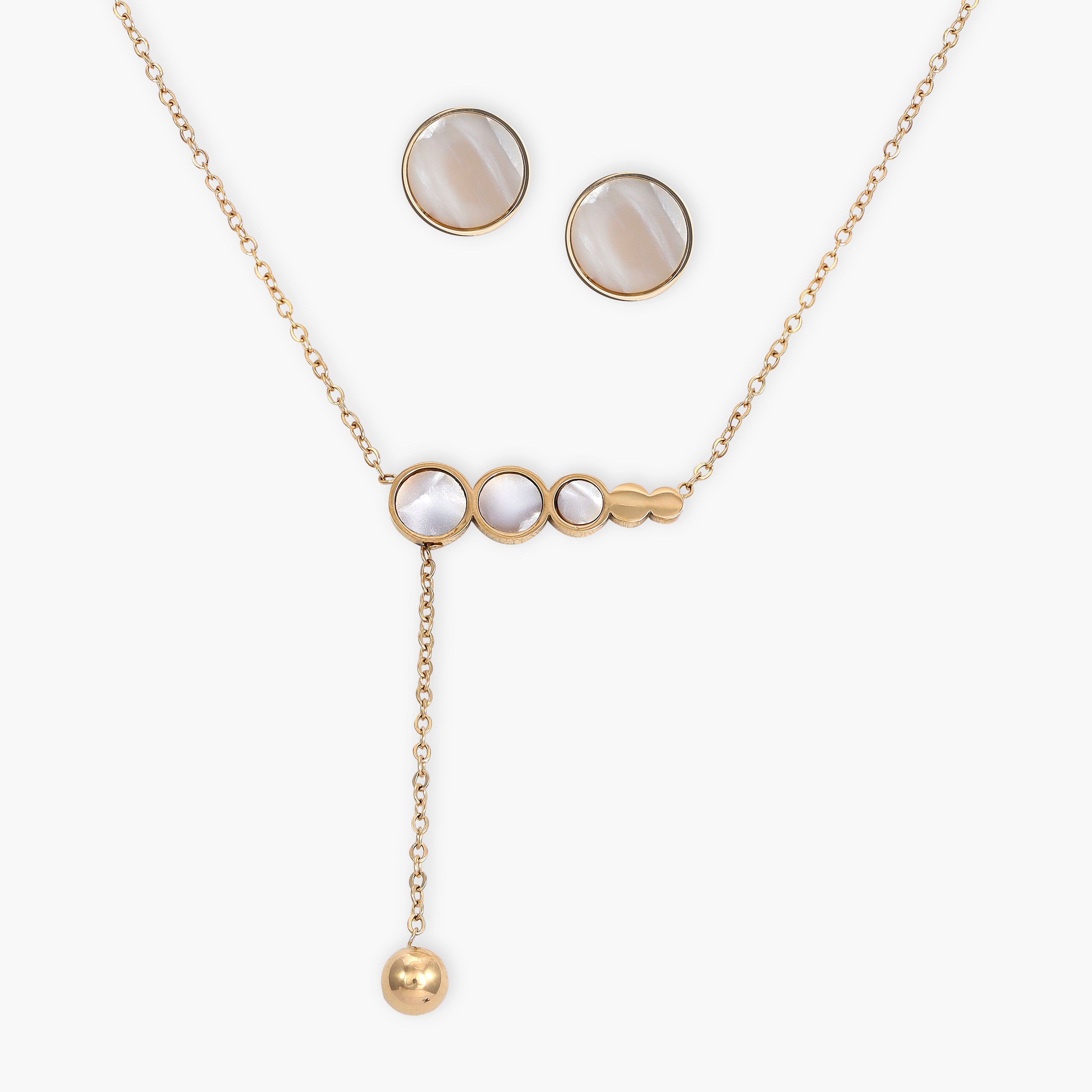 Damen Set Halskette und Ohrringe aus Edelstahl 18K Vergoldet - Taipan Schmuck