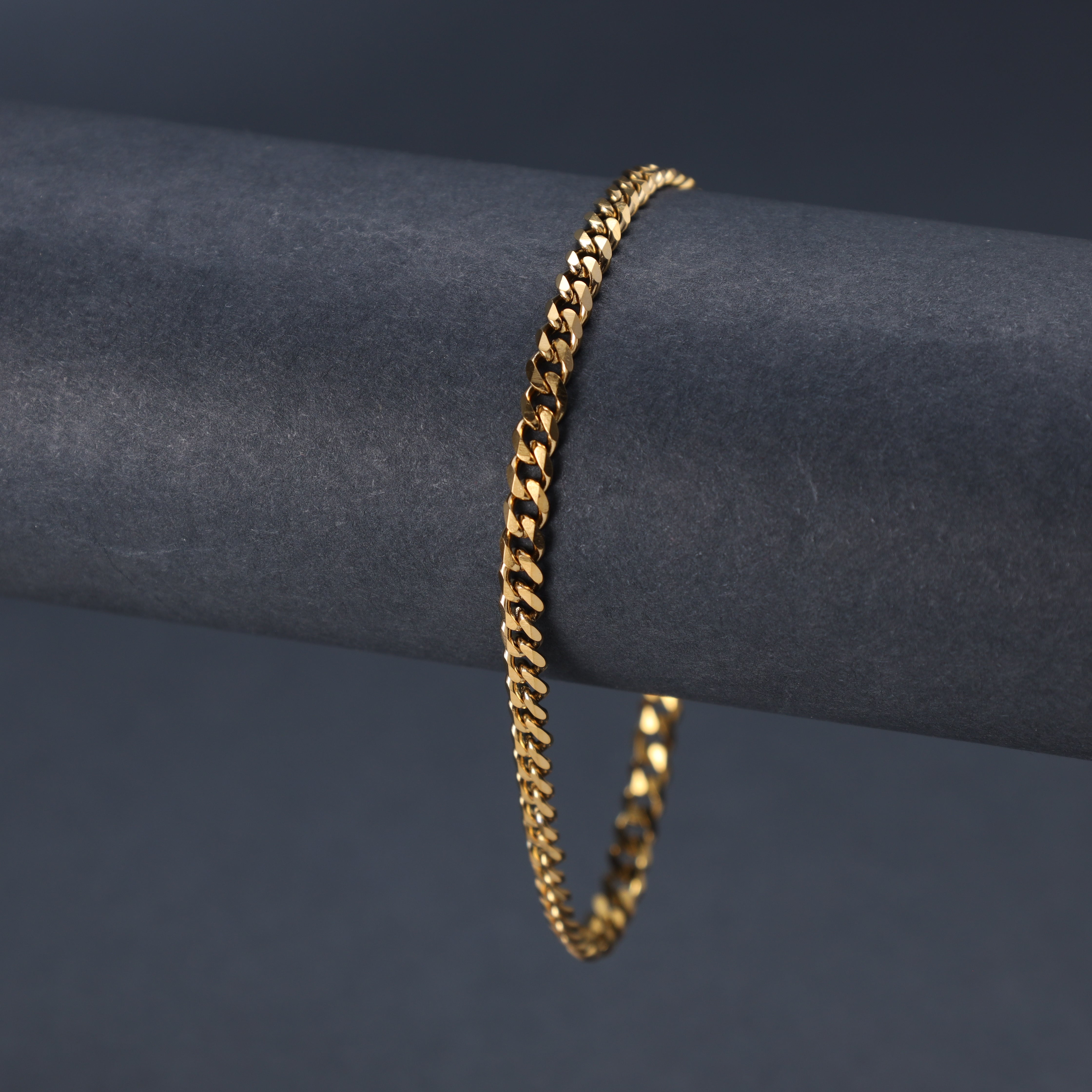 3mm Panzerkette Armband aus Edelstahl 18K vergoldet - Taipan Schmuck