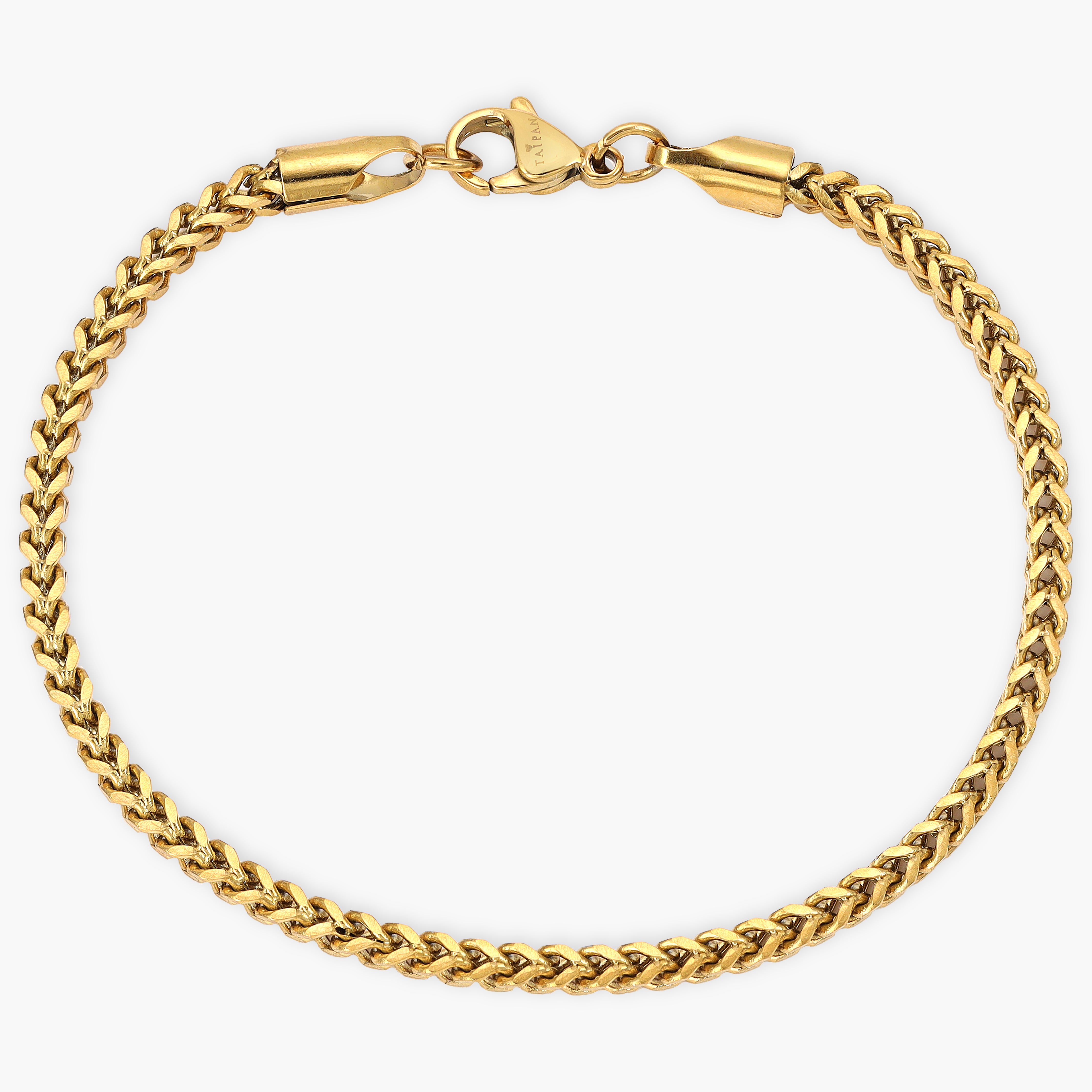 2mm Franco Kette Chain Armband aus Edelstahl 18K vergoldet - Taipan Schmuck