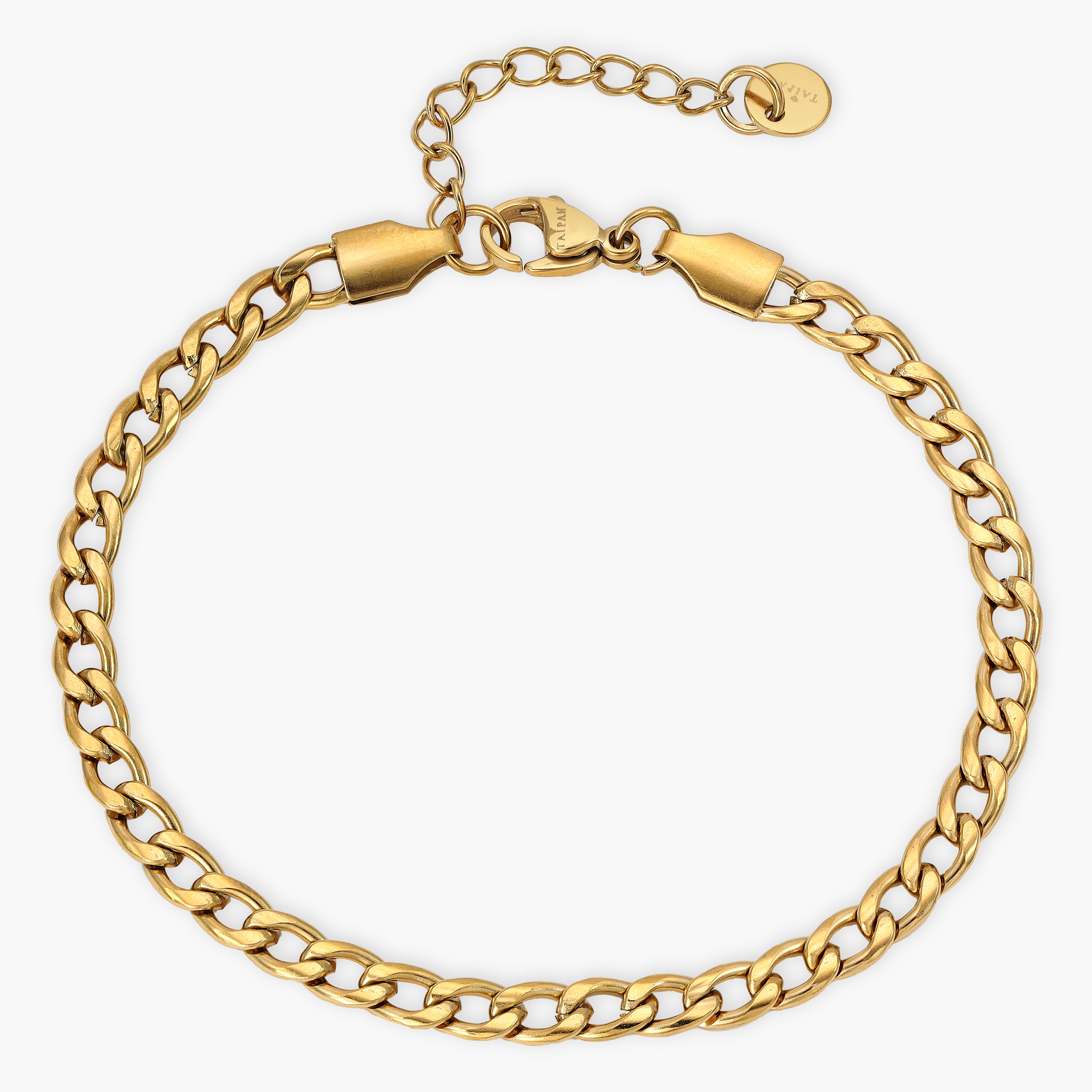 4mm Panzerkette Armband aus Edelstahl 18K vergoldet