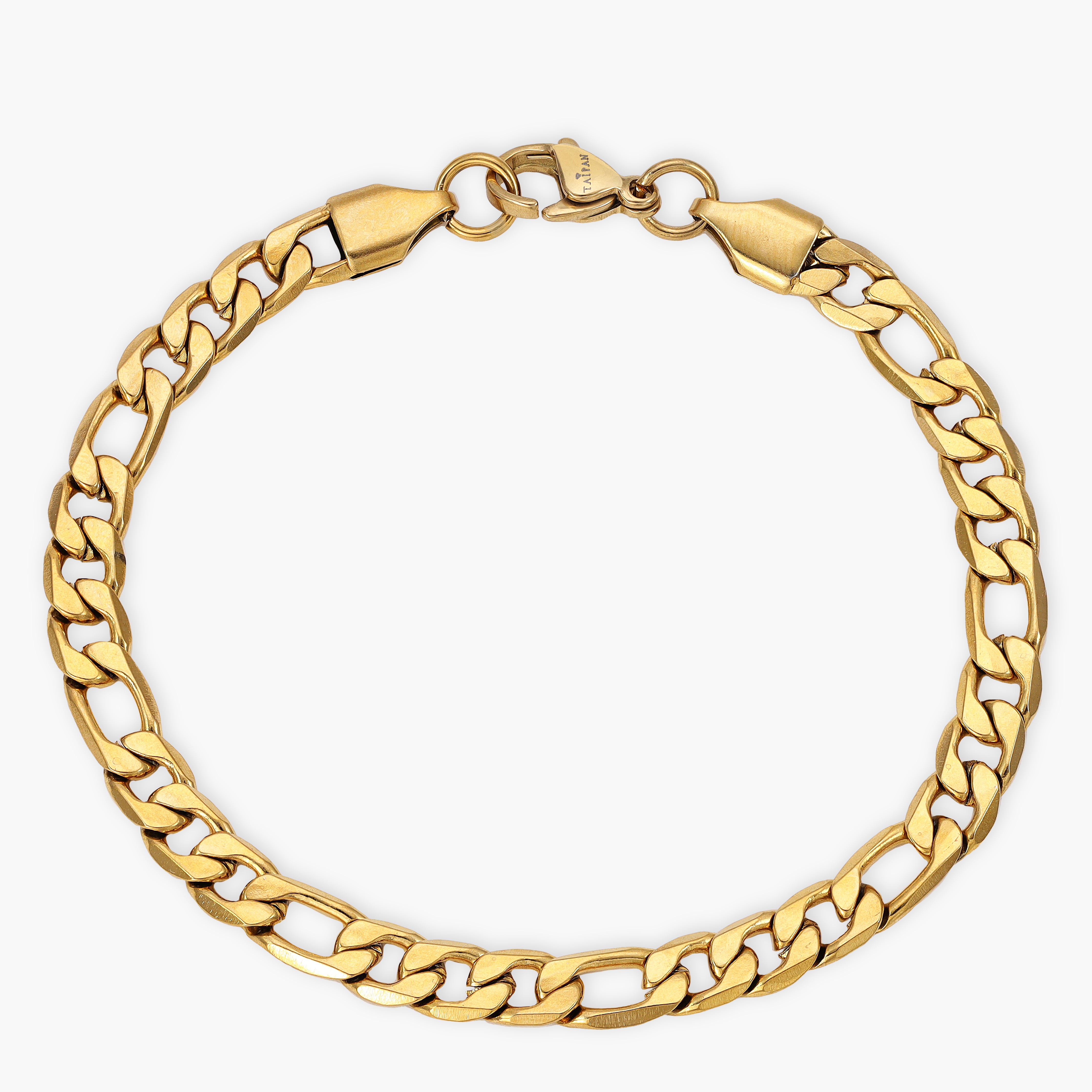 5mm Figarokette Armband aus Edelstahl 18K vergoldet