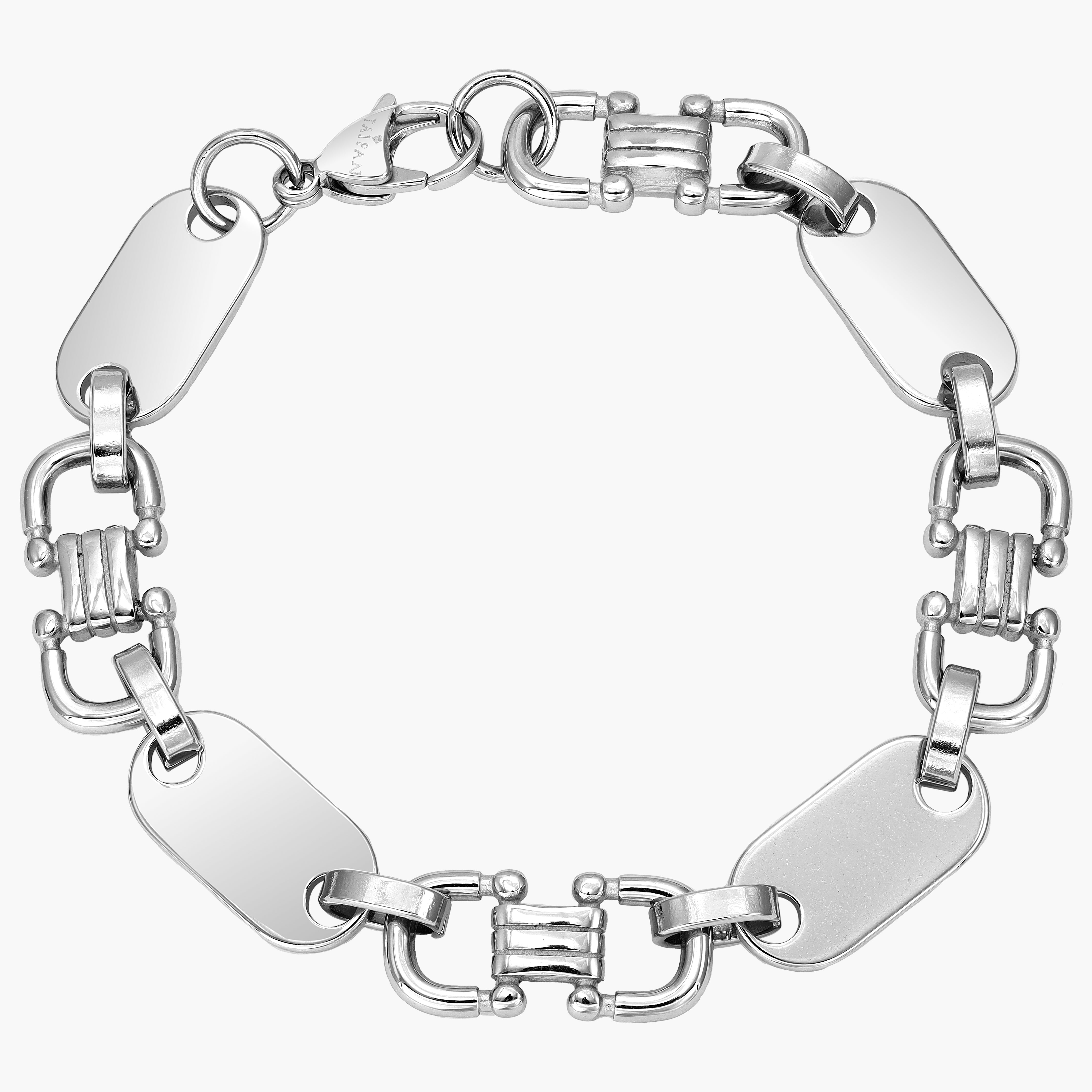 10mm Plattenkette 20cm Armband Steigbügelkette aus Edelstahl - Taipan Schmuck