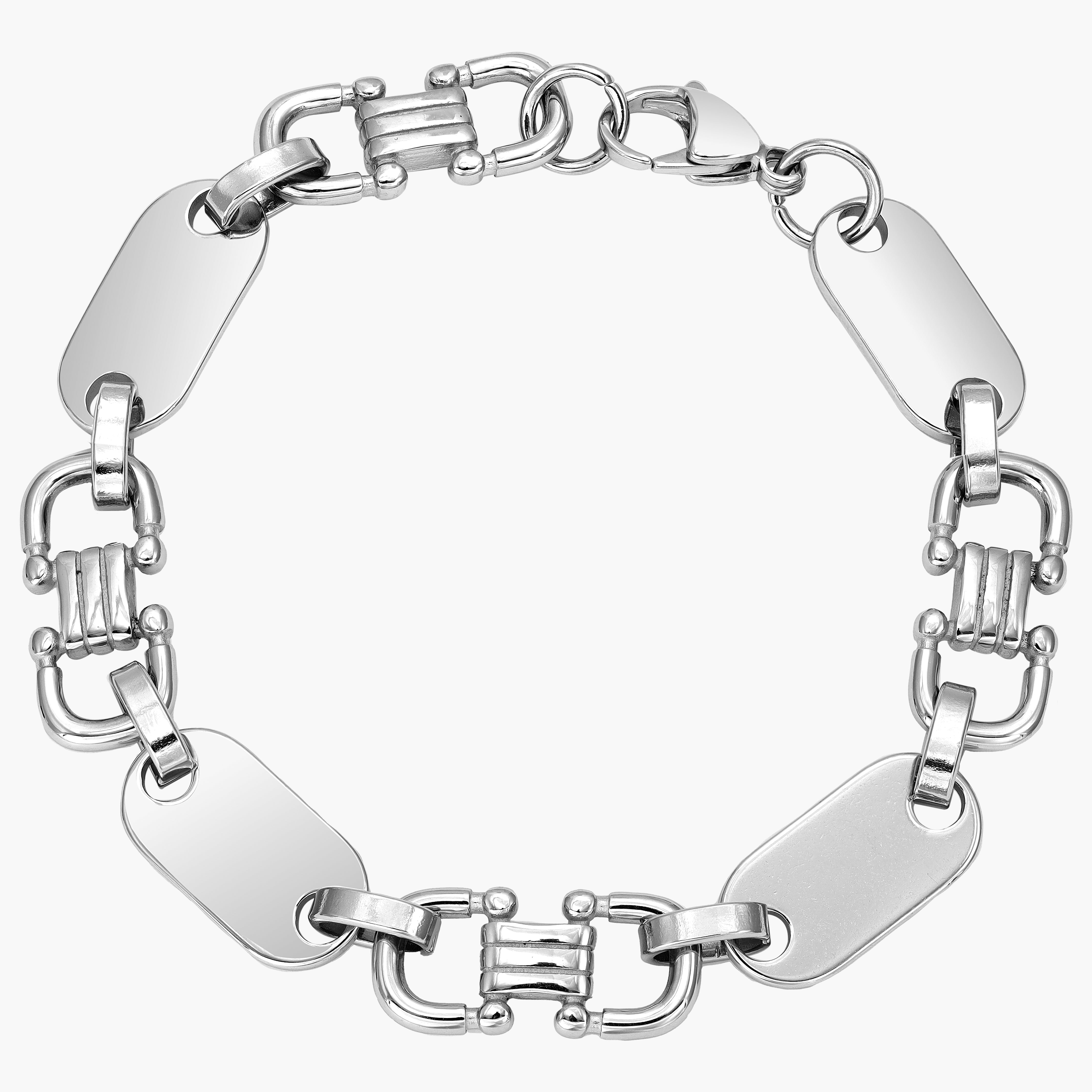 10mm Plattenkette 20cm Armband Steigbügelkette aus Edelstahl - Taipan Schmuck