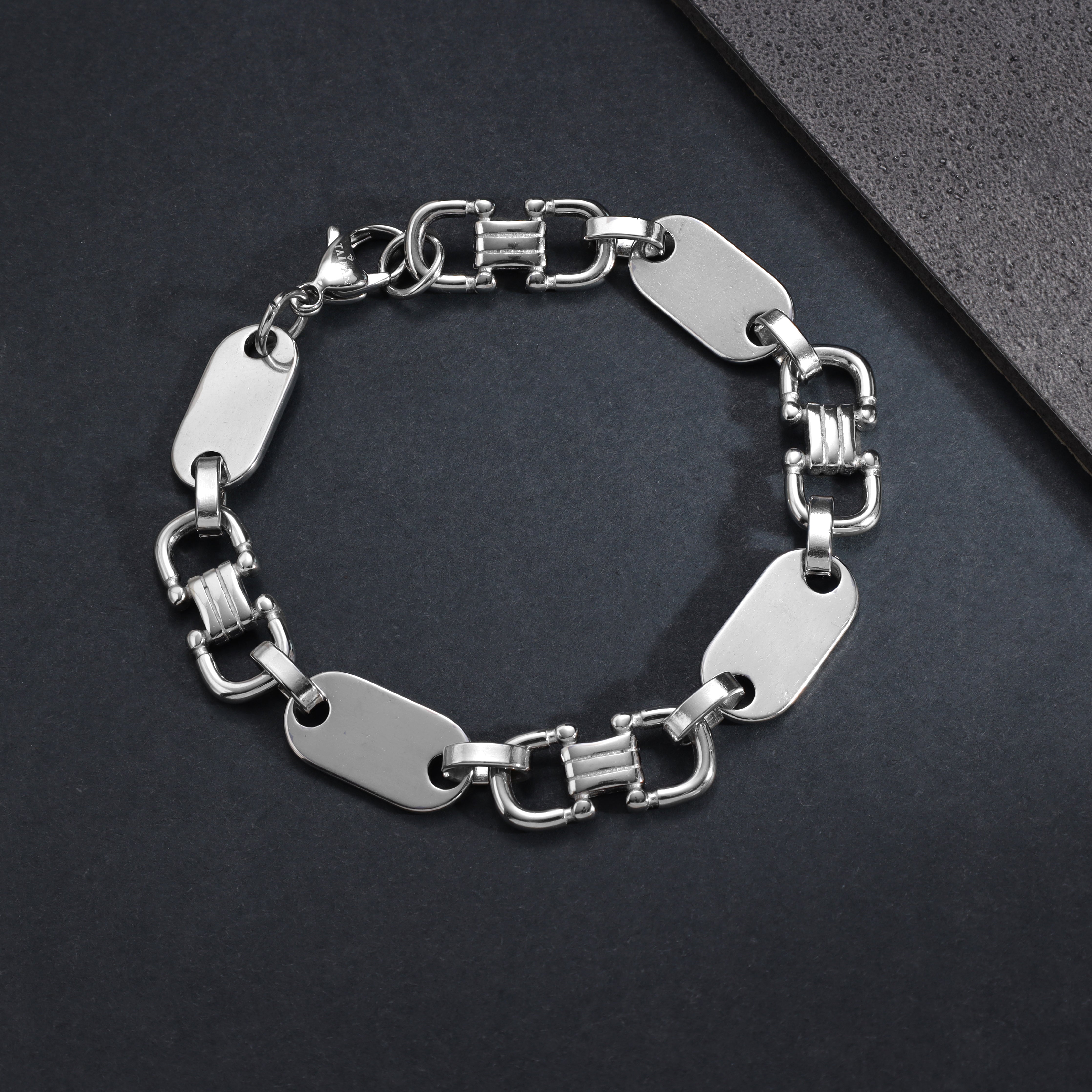 10mm Plattenkette 20cm Armband Steigbügelkette aus Edelstahl - Taipan Schmuck