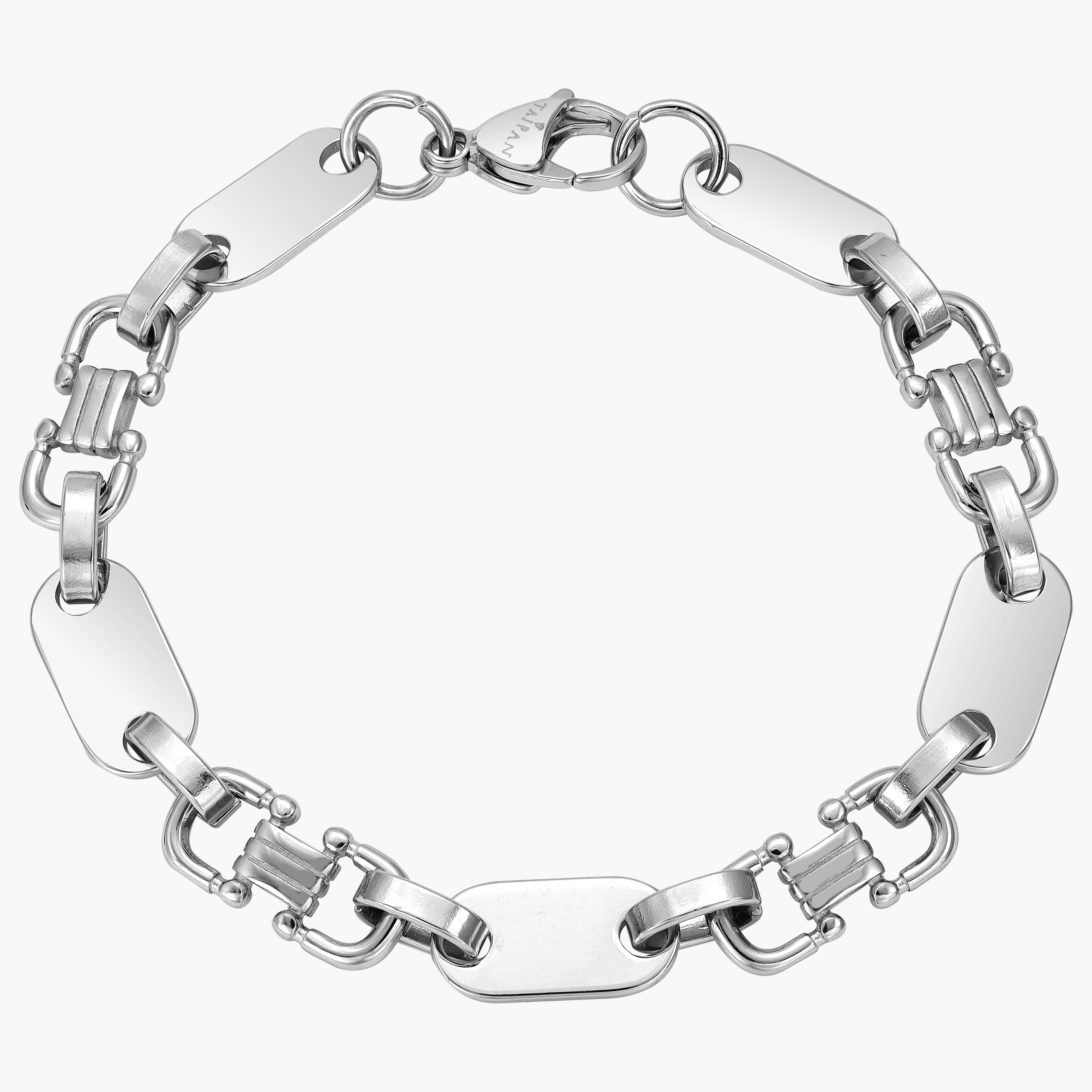 8mm Plattenkette Armband Steigbügelkette aus Edelstahl - Taipan Schmuck