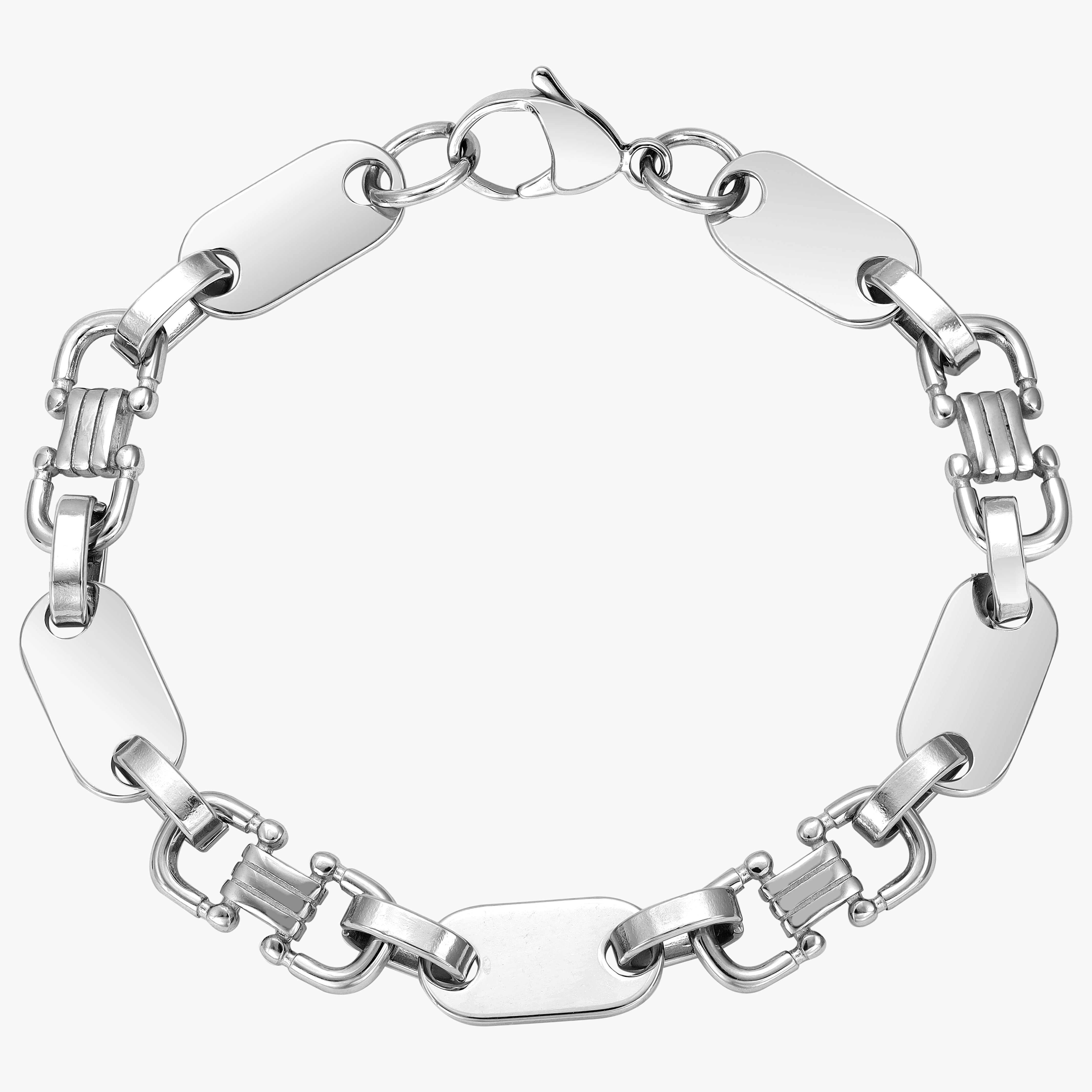 8mm Plattenkette Armband Steigbügelkette aus Edelstahl - Taipan Schmuck