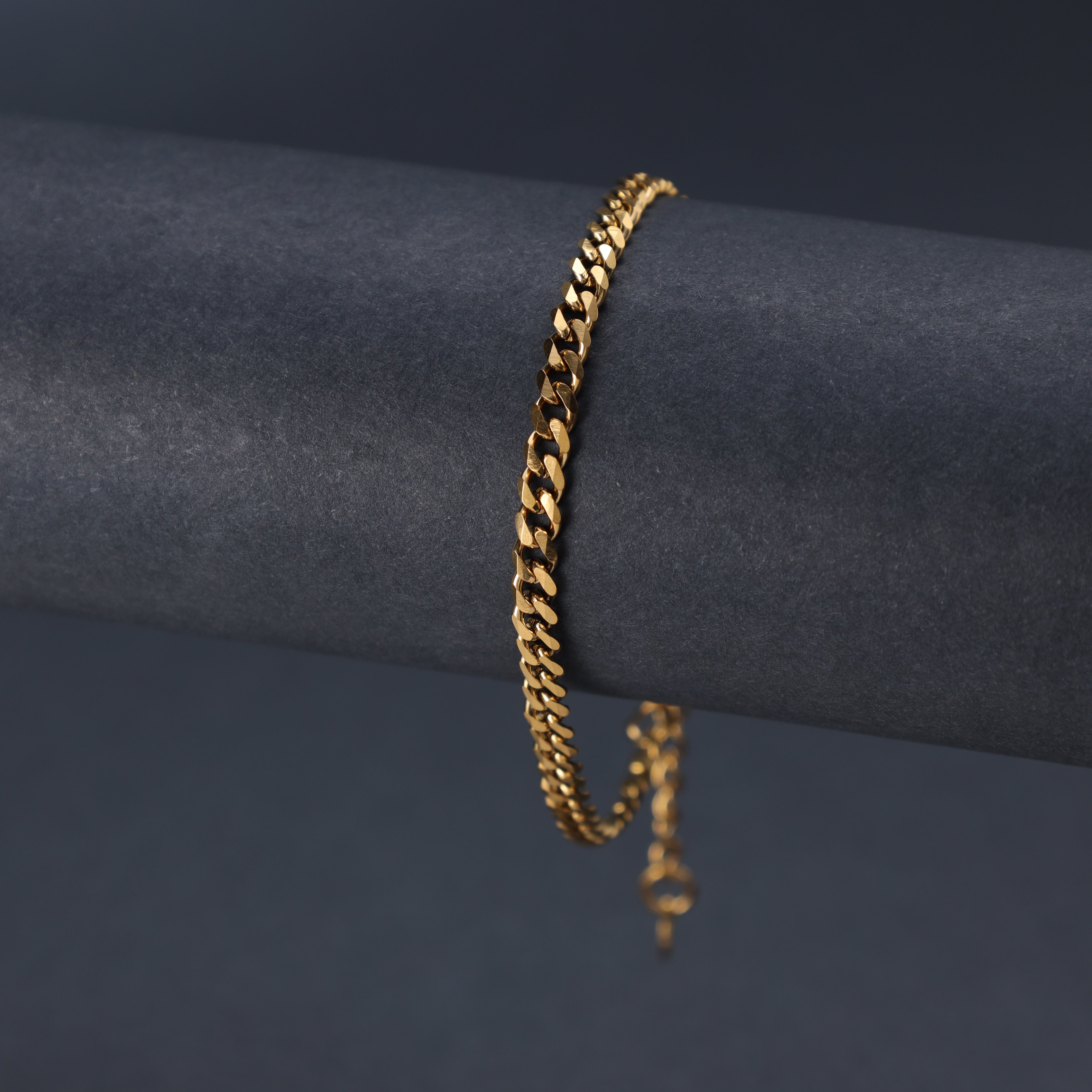 3mm Panzerkette Armband aus Edelstahl 18K vergoldet - Taipan Schmuck