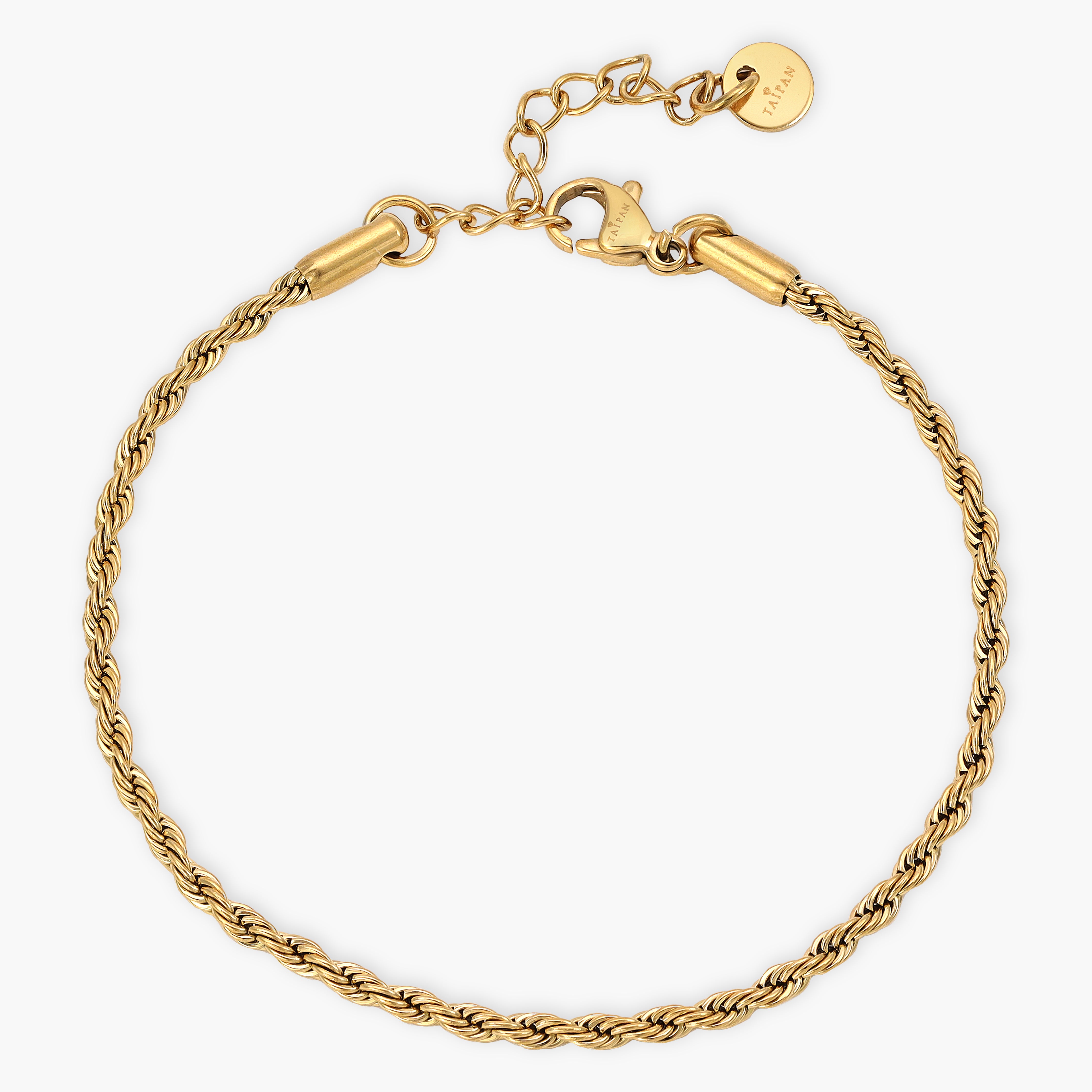 2mm Kordelkette Armband aus Edelstahl 18K vergoldet
