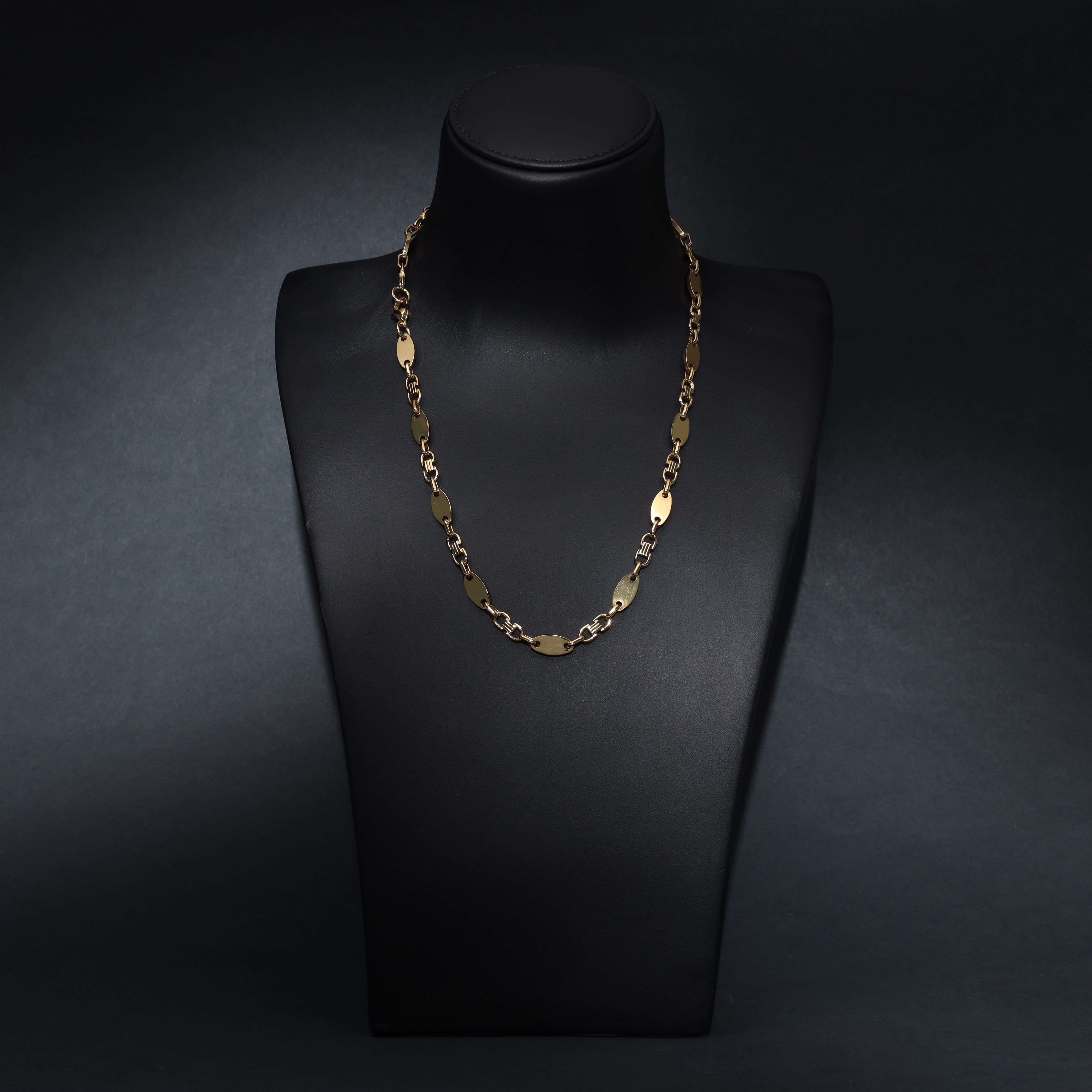 Set Plattenkette 8mm breit aus Edelstahl 18K Vergoldet - Taipan Schmuck