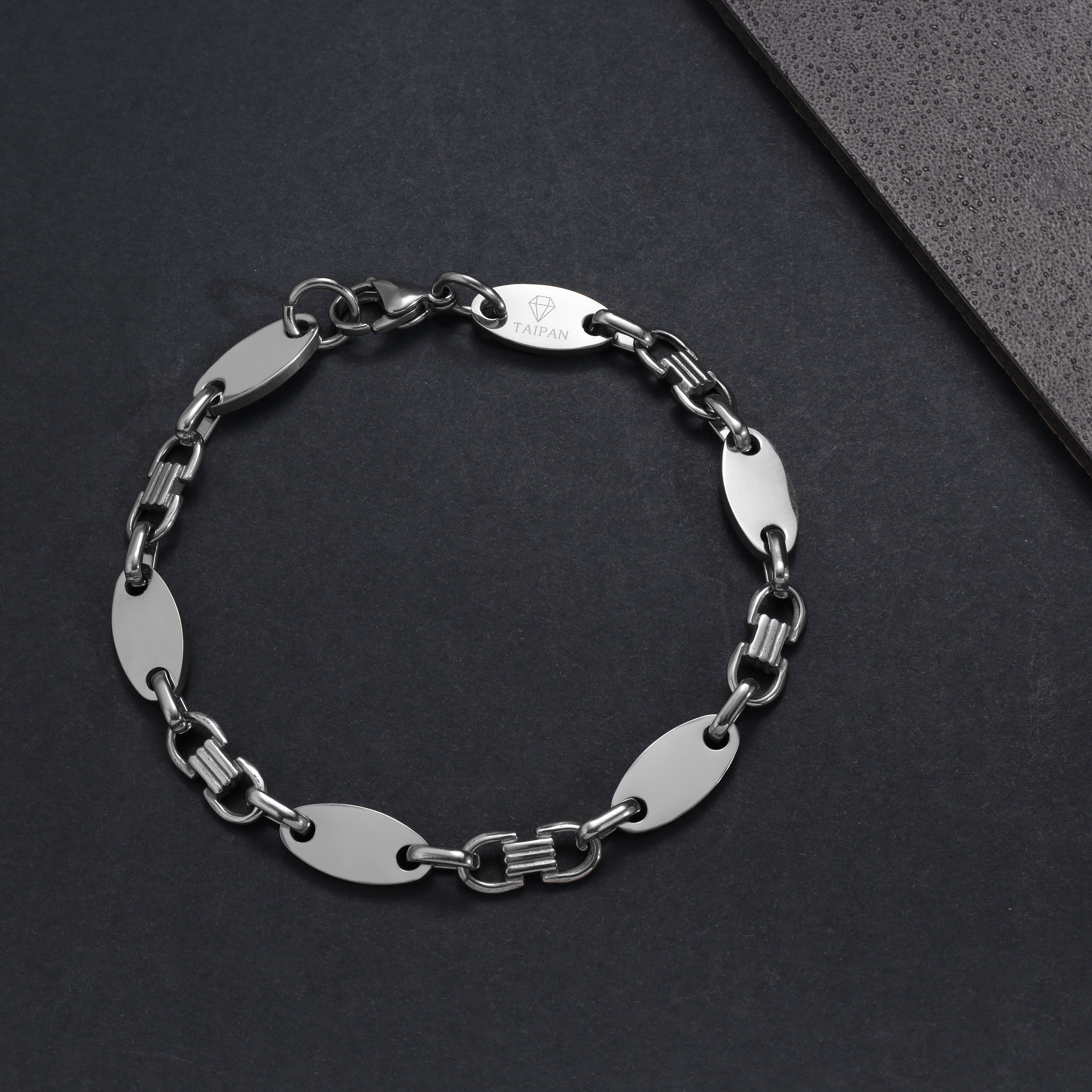 Set Plattenkette 8mm breit aus Edelstahl - Taipan Schmuck