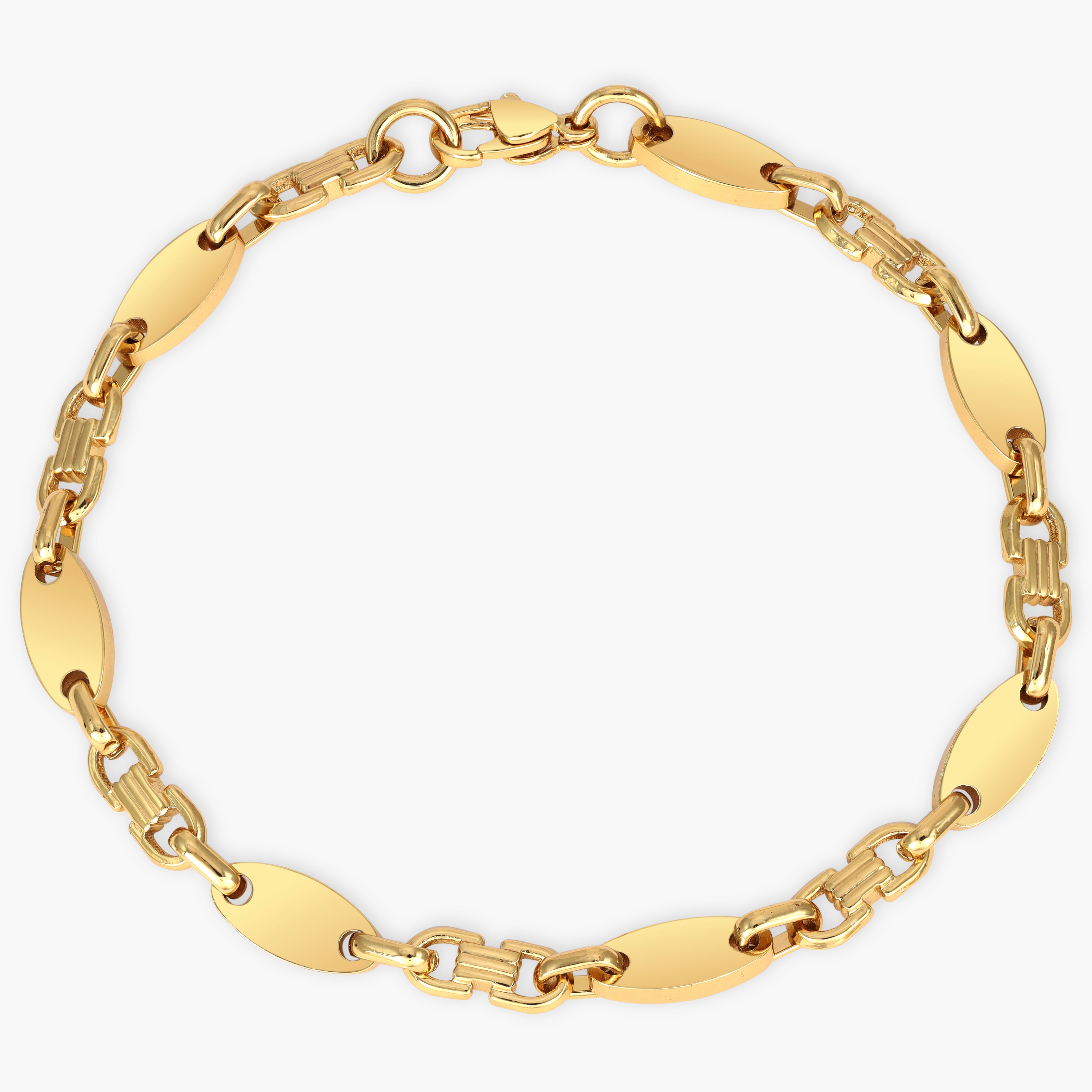 Set Plattenkette 6mm breit aus Edelstahl 18K Vergoldet - Taipan Schmuck