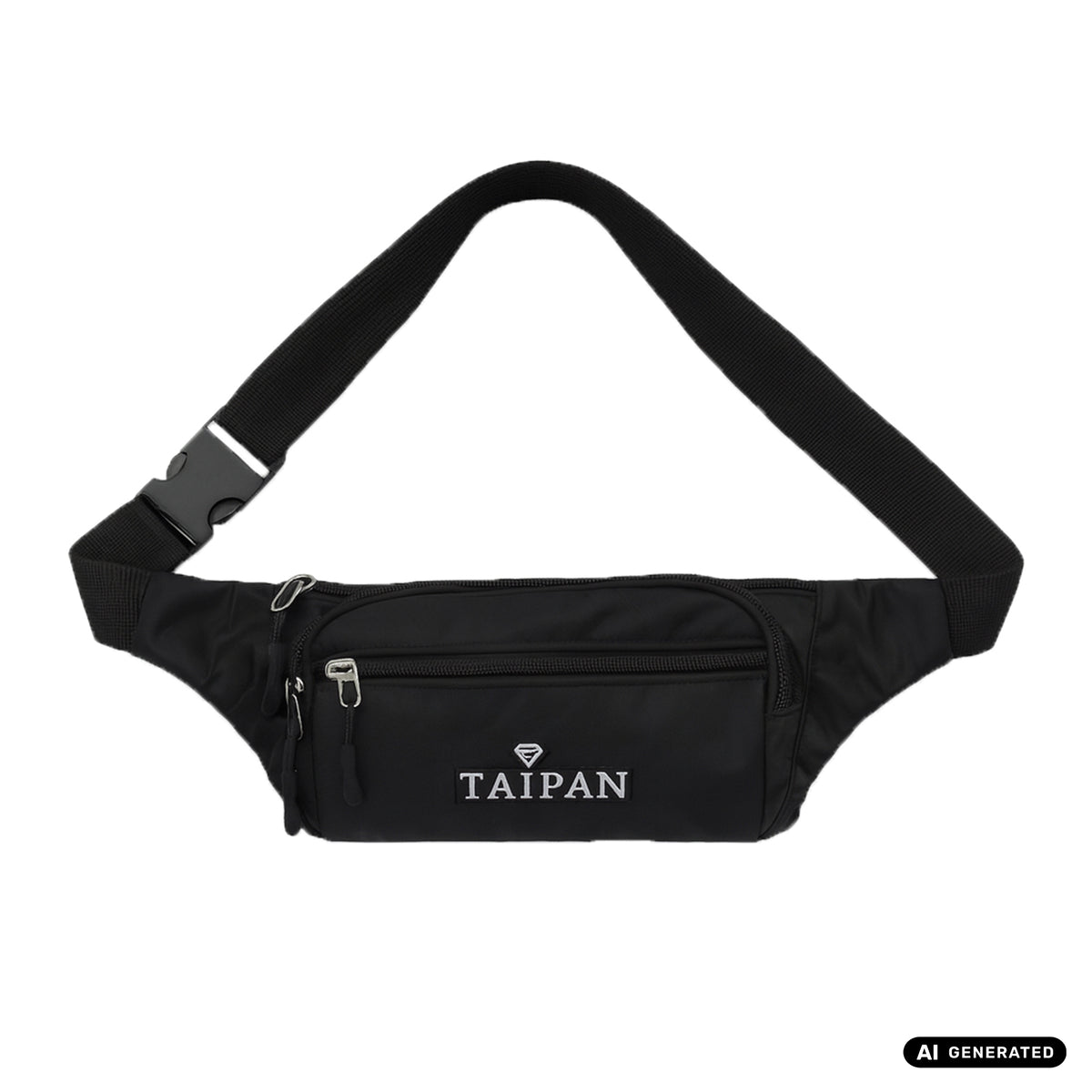 Bauchtasche medium in schwarz mit 4 Fächern crossbody bag Umhängetasche