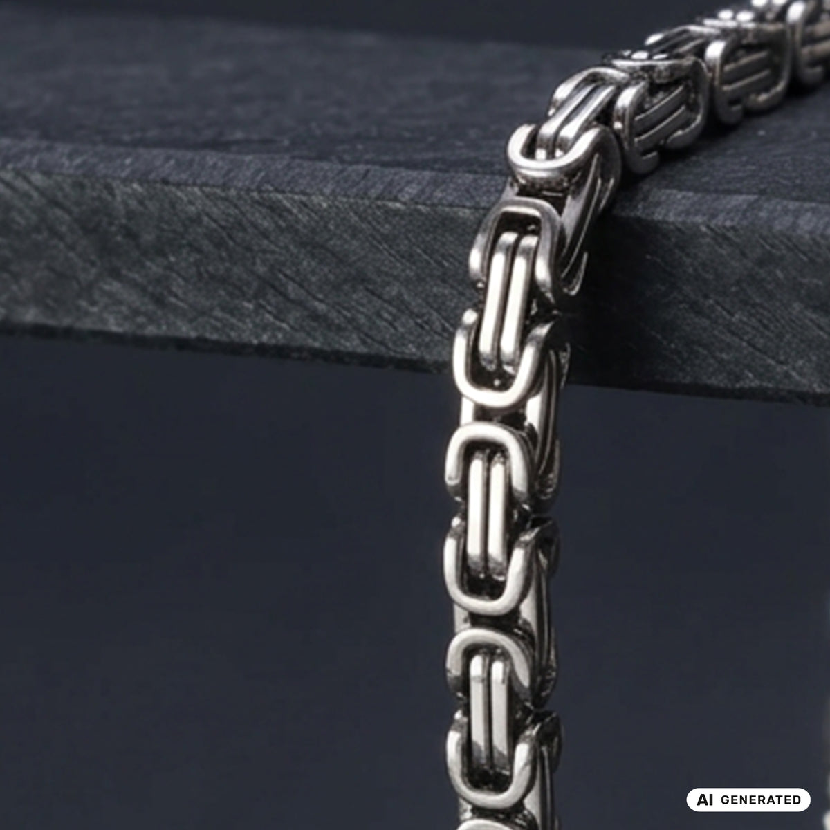Massives Königsarmband Edelstahl Glieder Detail