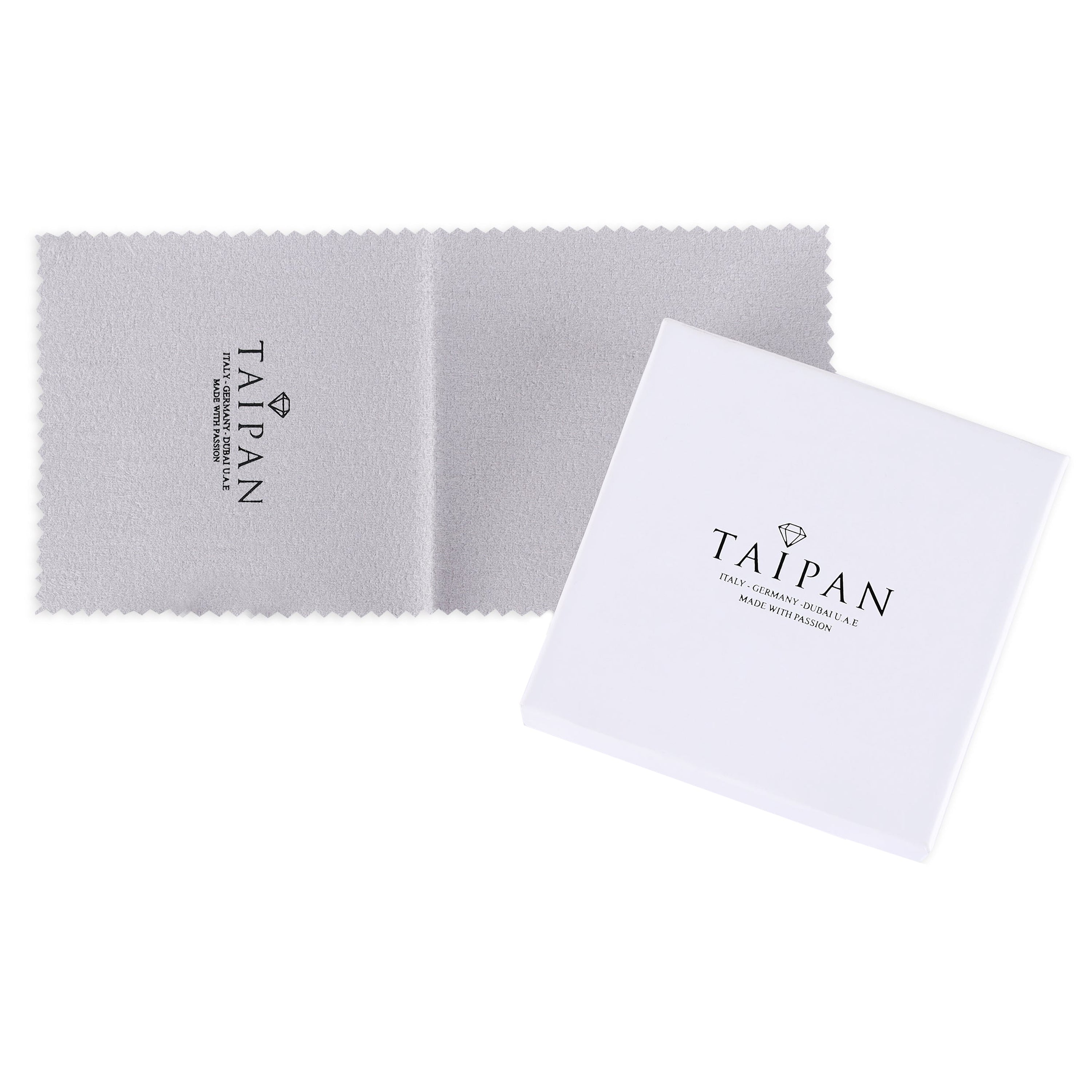 Schachtel / Geschenkbox + Putztuch Weiß - Taipan Schmuck