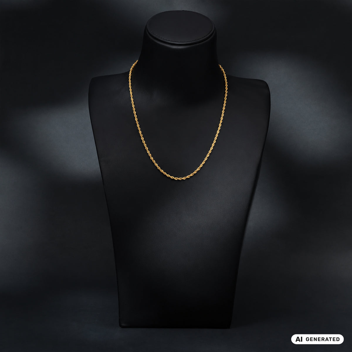 Kordelkette Rope Chain 3mm breit aus Edelstahl vergoldet
