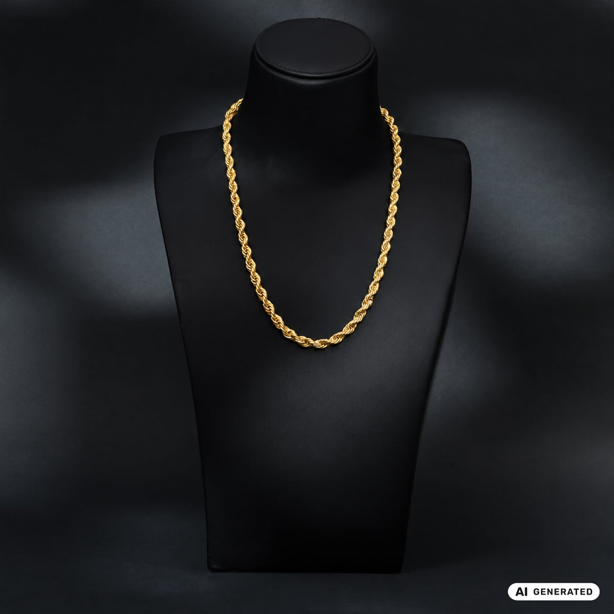 Kordelkette Rope Chain 7mm breit aus Edelstahl vergoldet - Taipan Schmuck