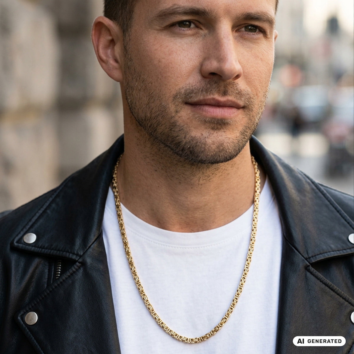 4mm king chain made of stainless steel 18K gold plated