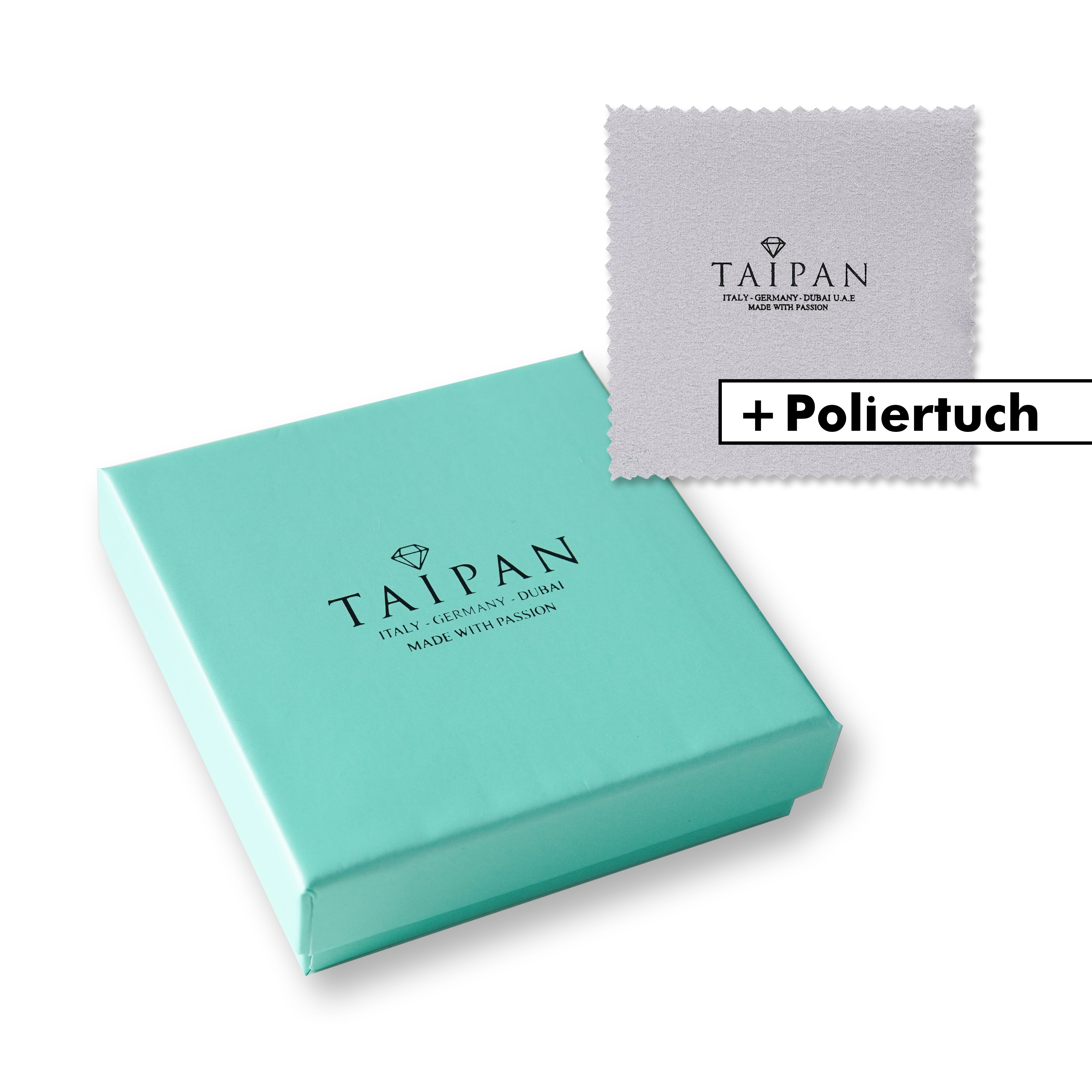 Schachtel / Geschenkbox + Putztuch Türkis - Taipan Schmuck