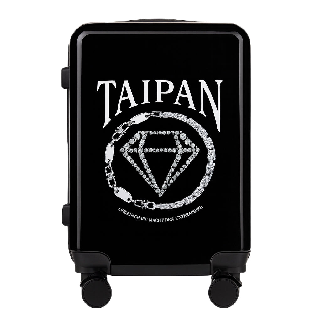 Handgepäck Koffer Trolley in schwarz mit Taipan Ketten Design